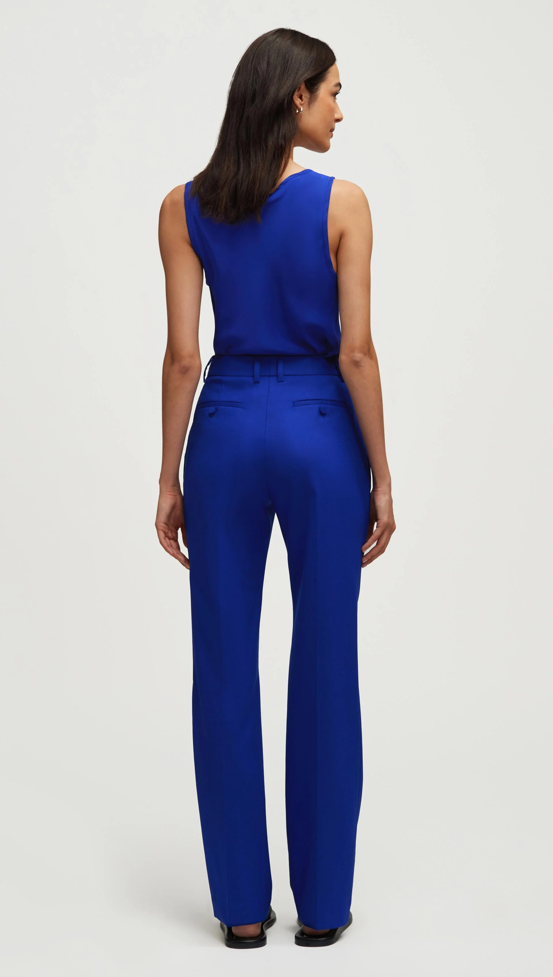 Straight Leg Trouser in Seasonless Wool | Lapis - Image 4