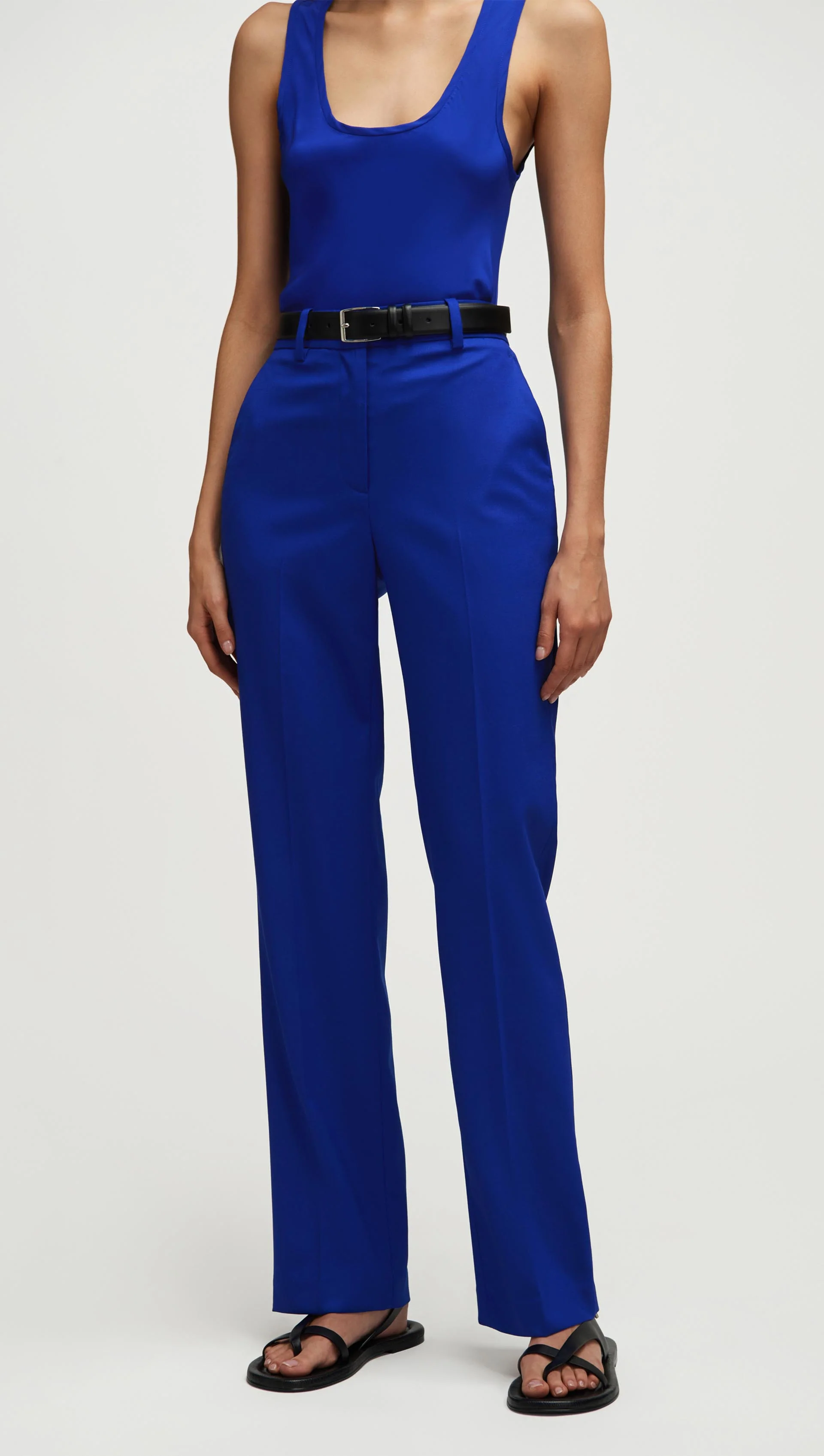 Straight Leg Trouser in Seasonless Wool | Lapis - Image 5