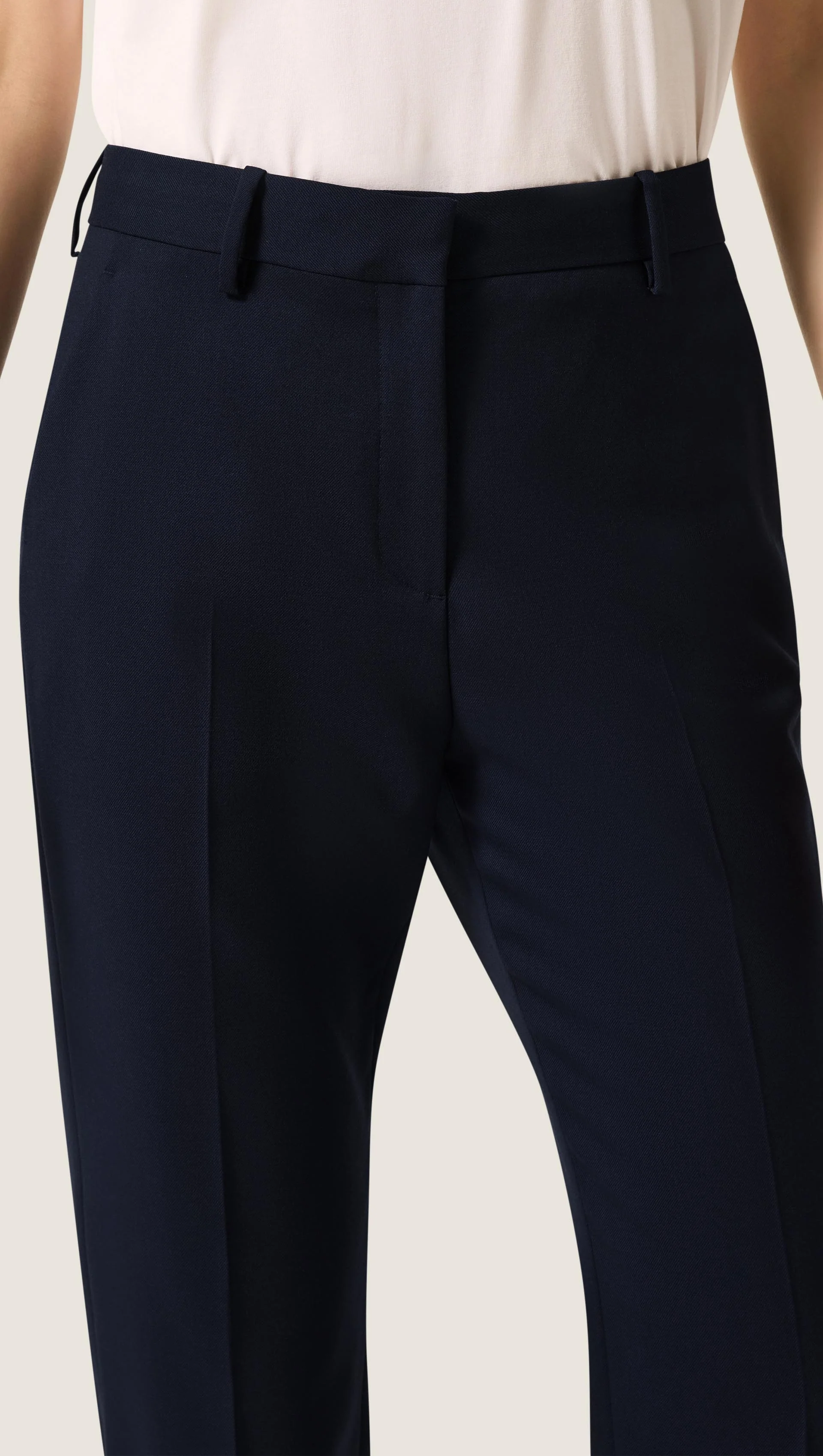 Straight Leg Trouser in Seasonless Wool | Midnight - Image 6
