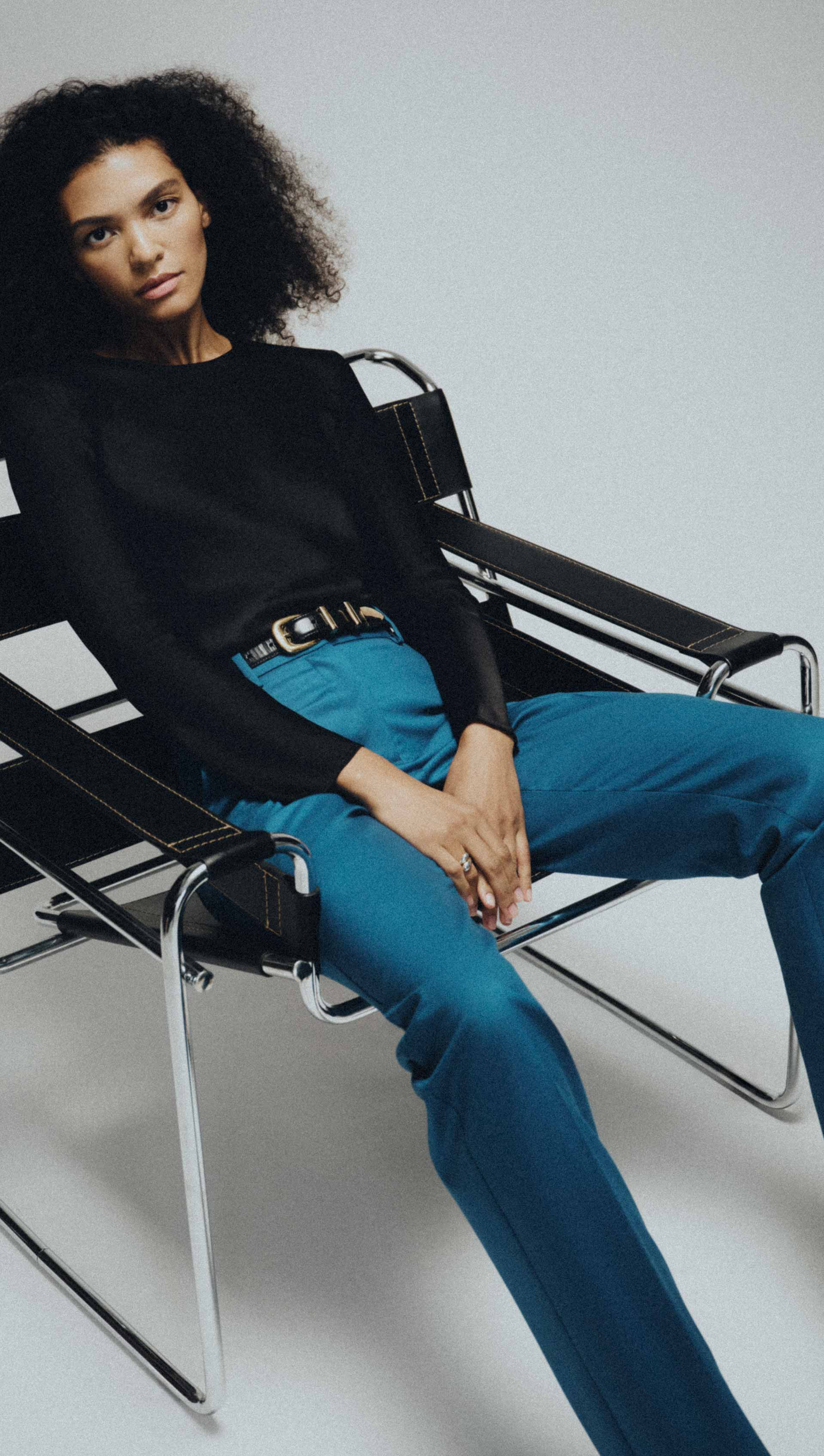 Straight Leg Trouser in Seasonless Wool | Ocean - Image 8