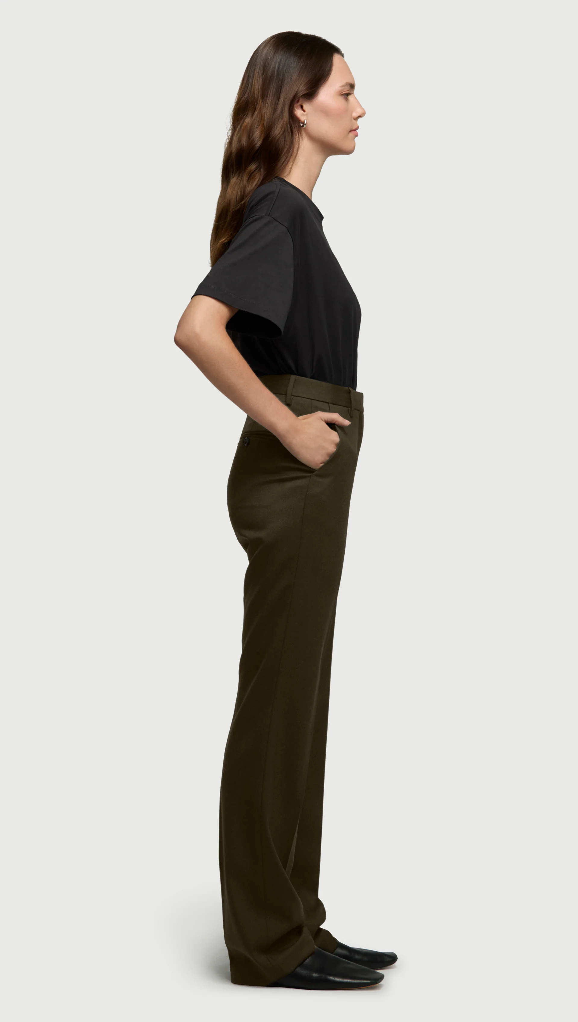 Straight Leg Trouser in Seasonless Wool | Tobacco - Image 3
