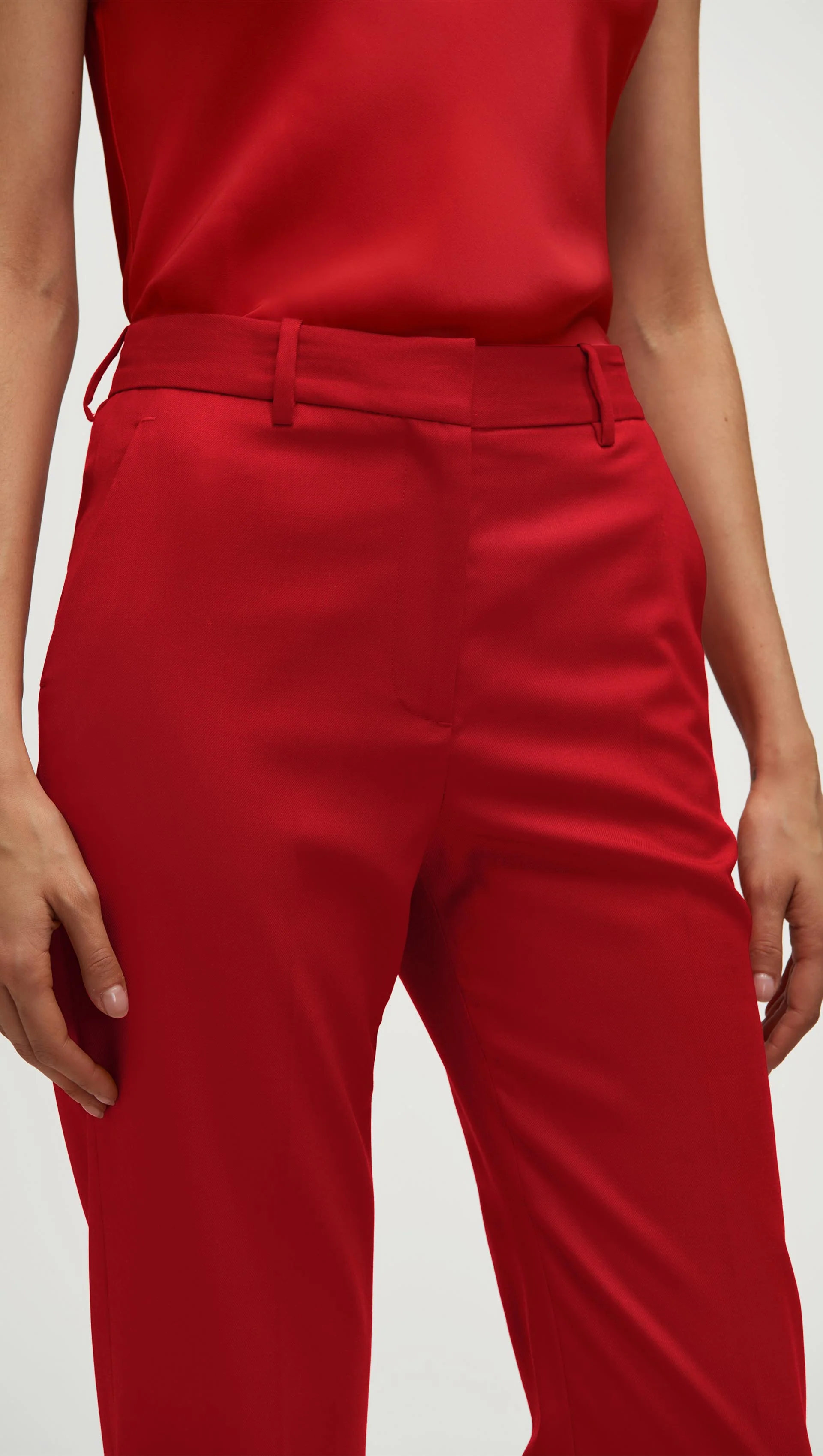 Straight Leg Trouser in Seasonless Wool | Tomato - Image 5