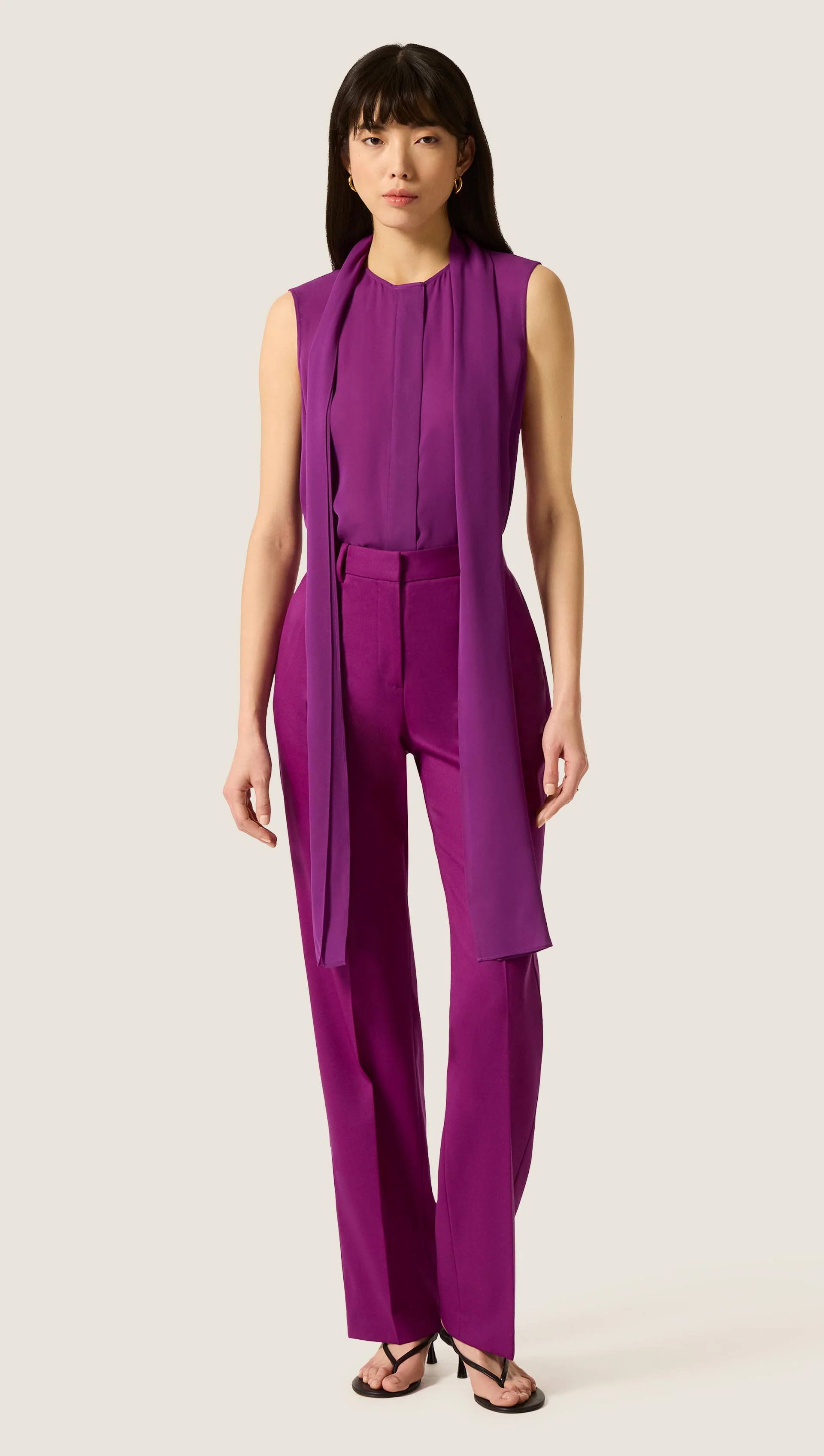 Straight Leg Trouser in Seasonless Wool | Violet - Image 2