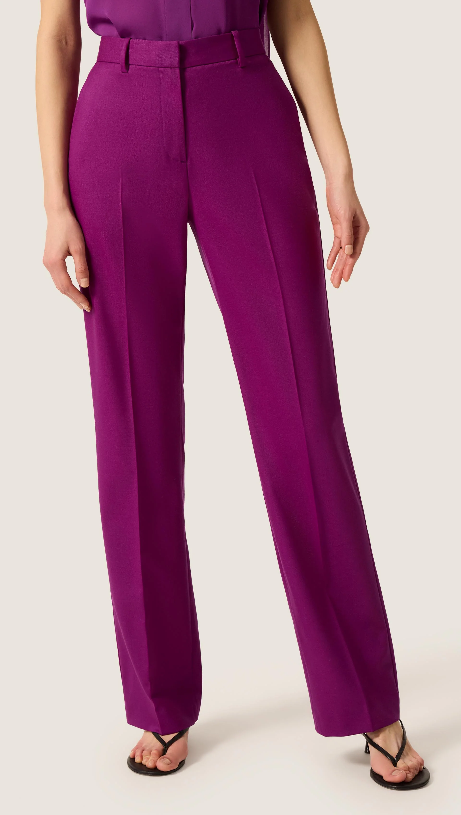Straight Leg Trouser in Seasonless Wool | Violet - Image 5