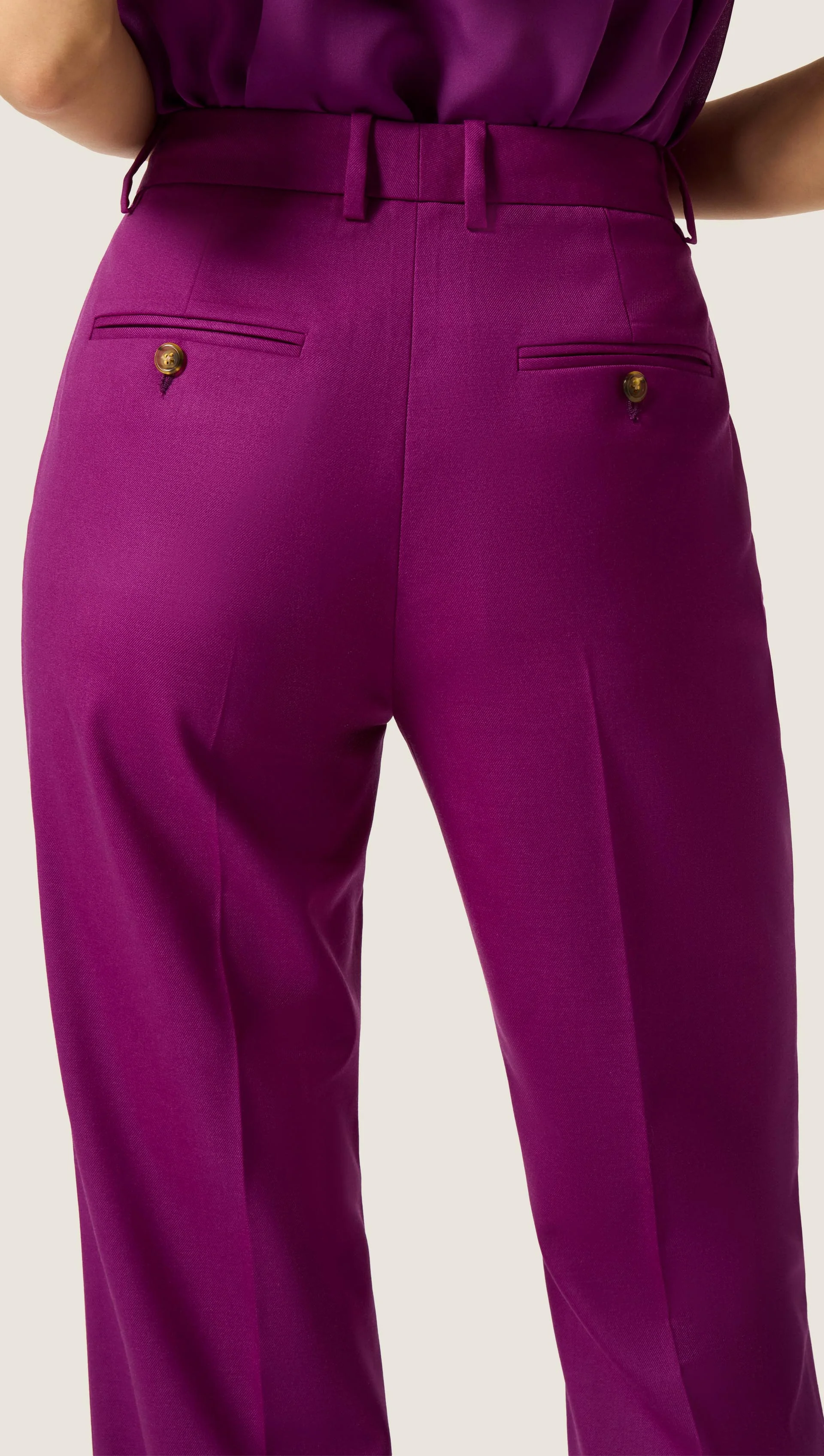 Straight Leg Trouser in Seasonless Wool | Violet - Image 7