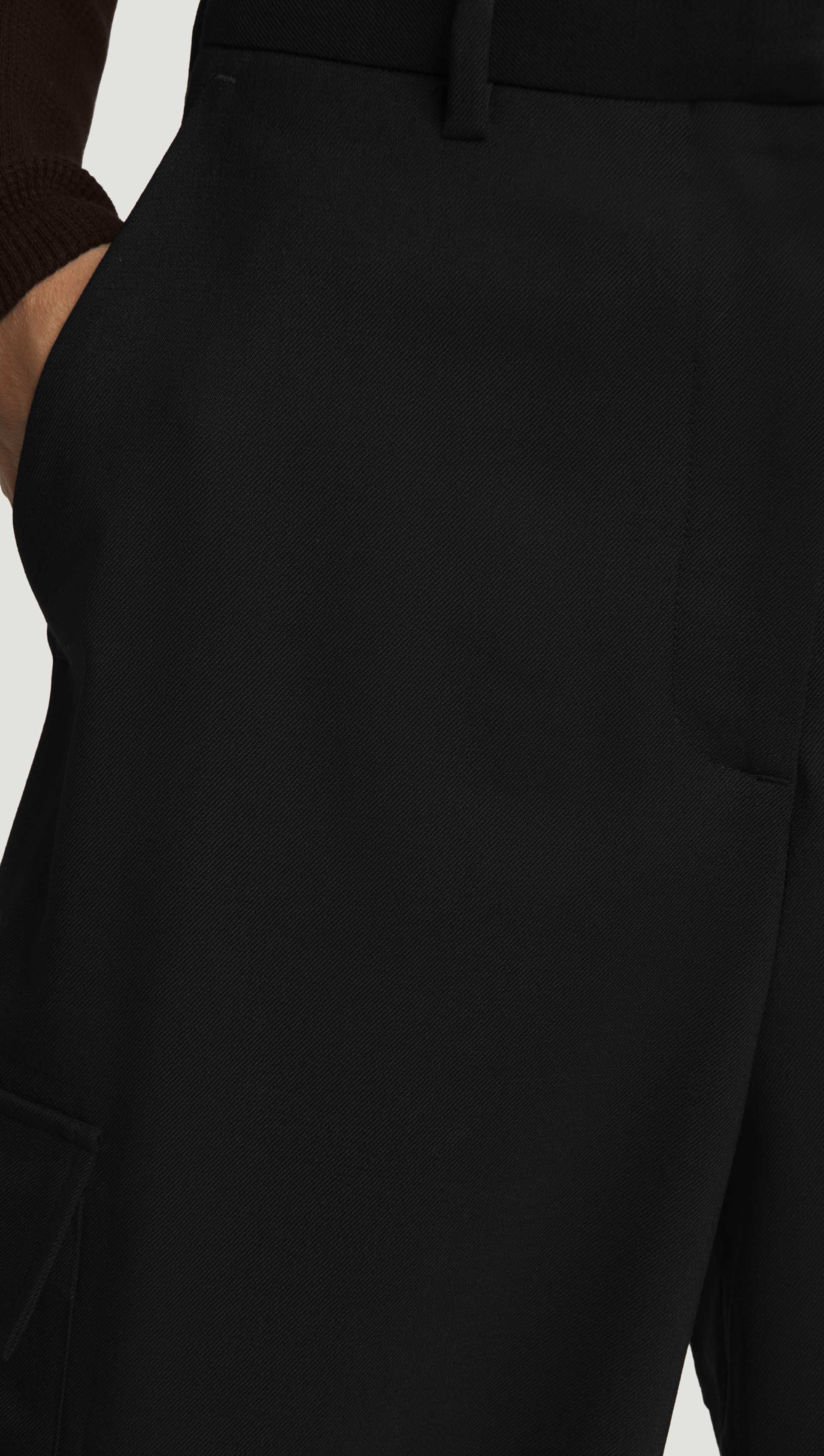 Tailored Cargo Pants in Seasonless Wool | Black - Image 5