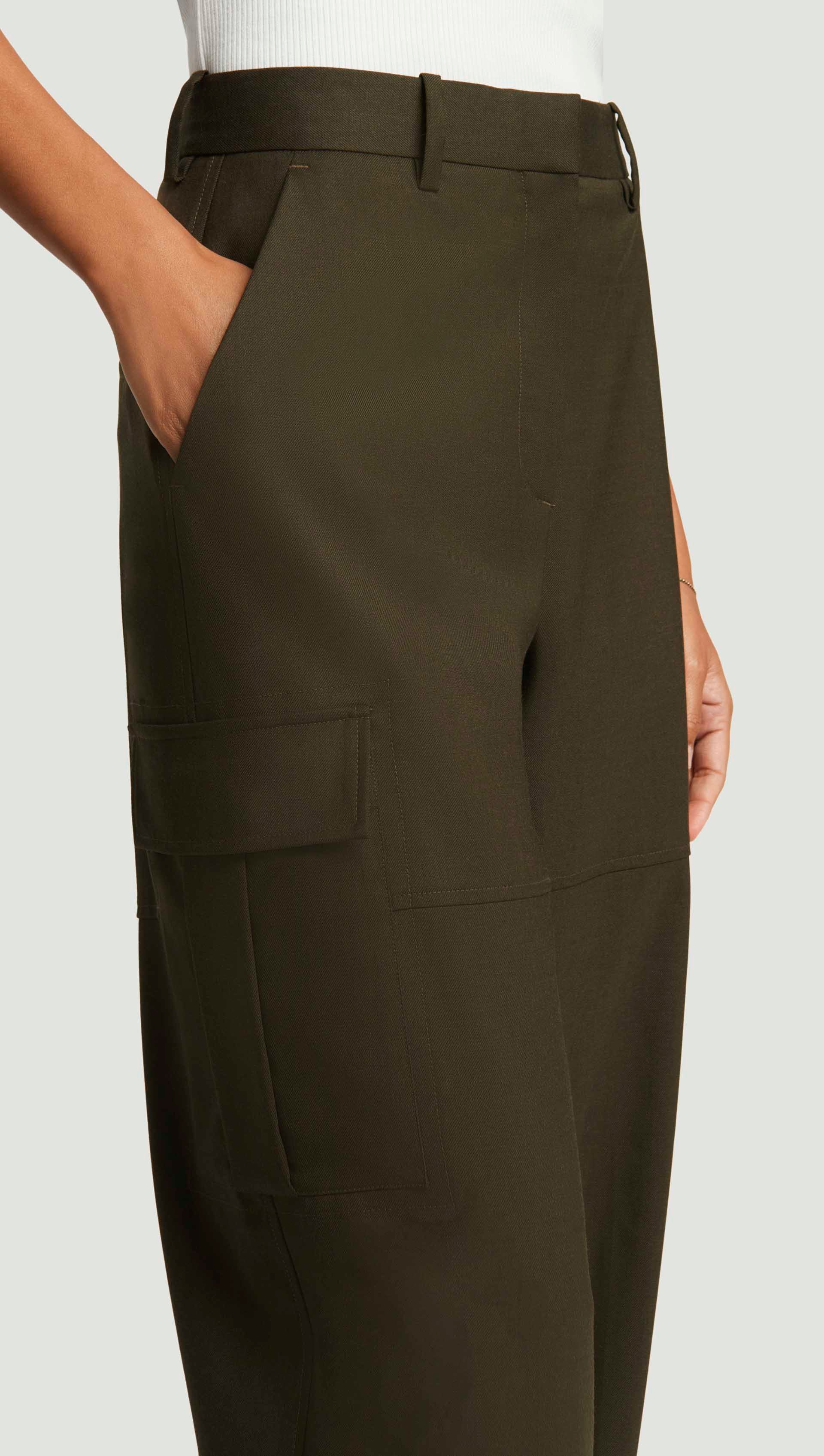 Tailored Cargo Pants in Seasonless Wool | Tobacco - Image 6