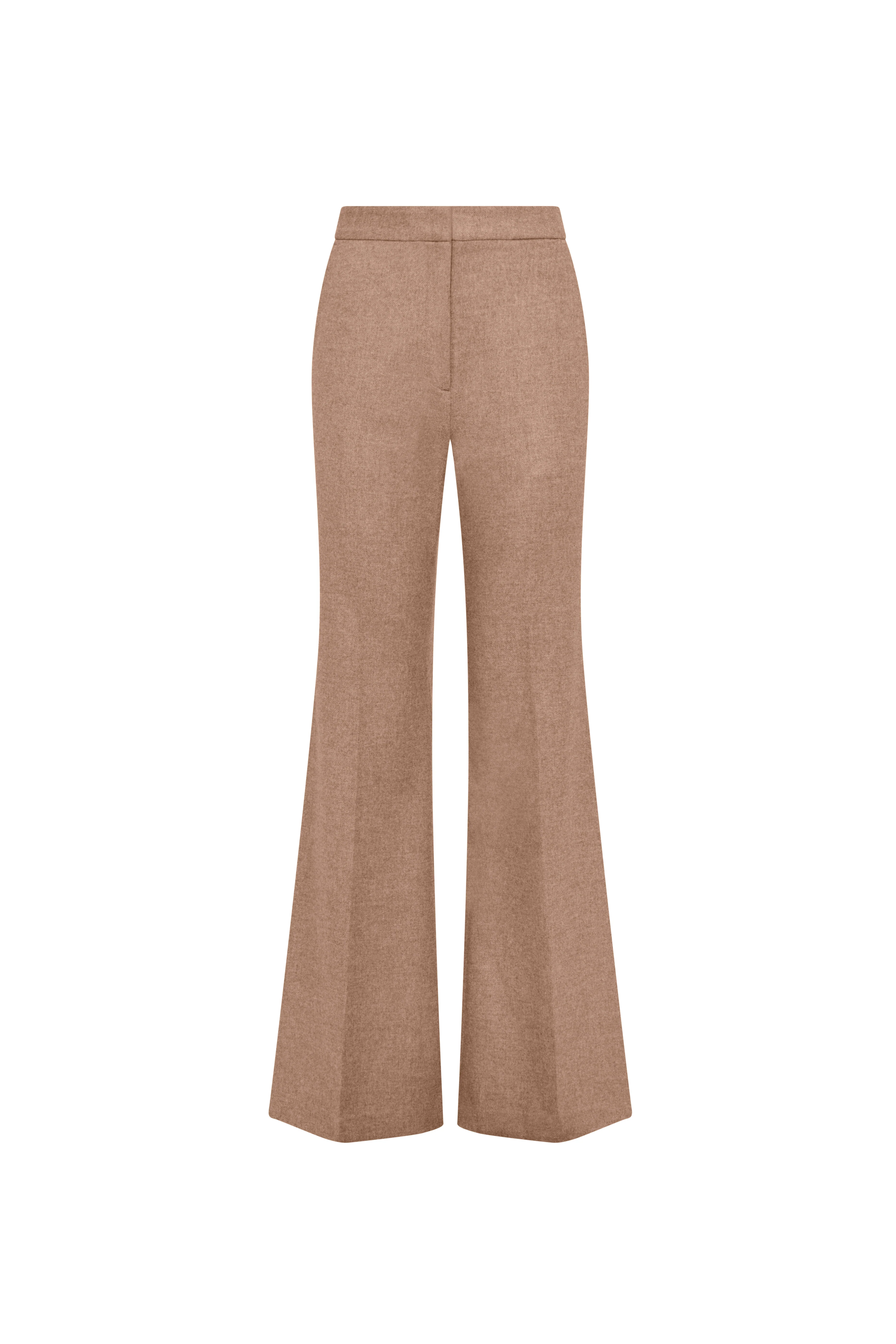 Tailored Flare Trouser in Double-Faced Wool | Oat - Image 7