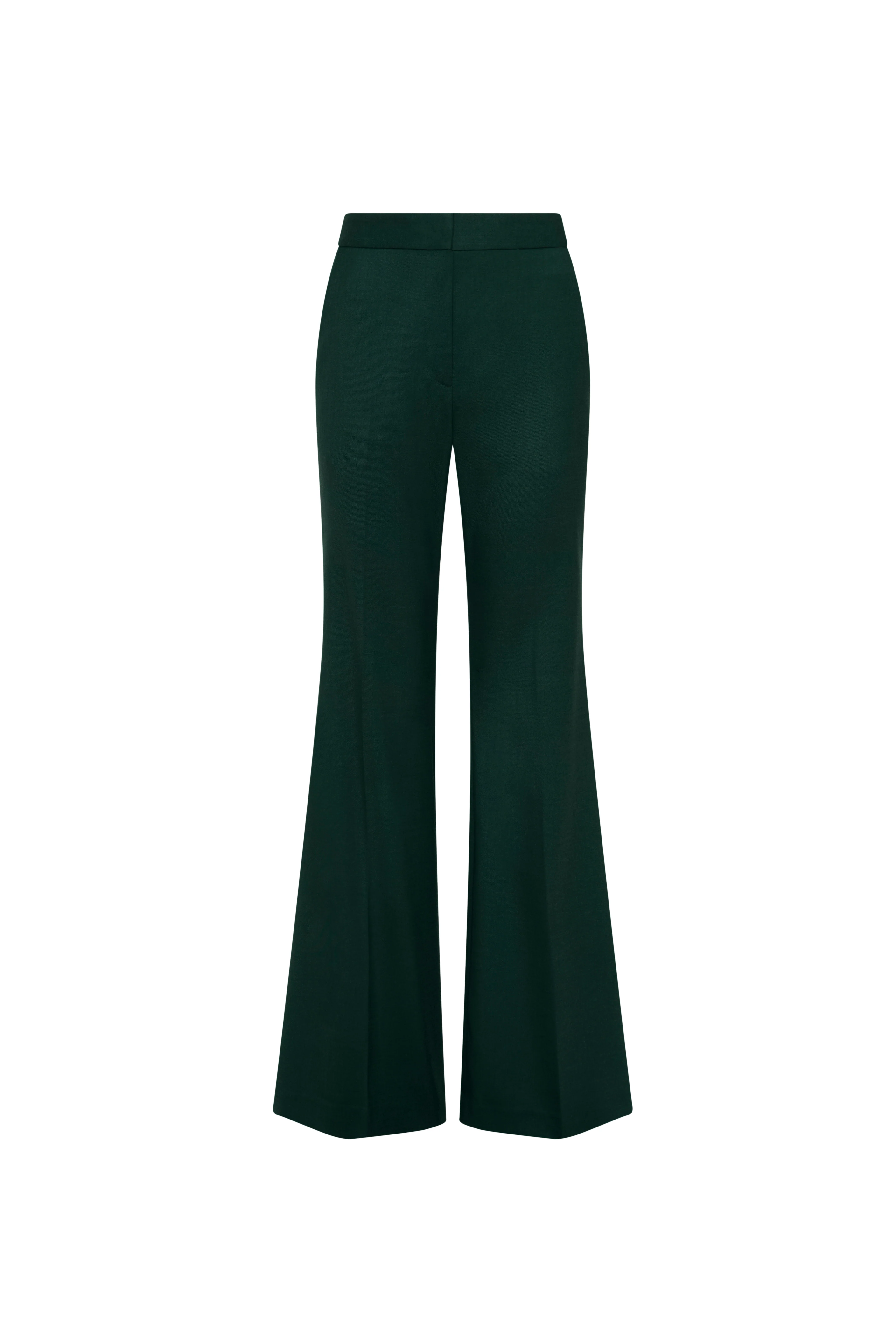 Tailored Flare Trouser in Seasonless Wool | Deep Forest - Image 8