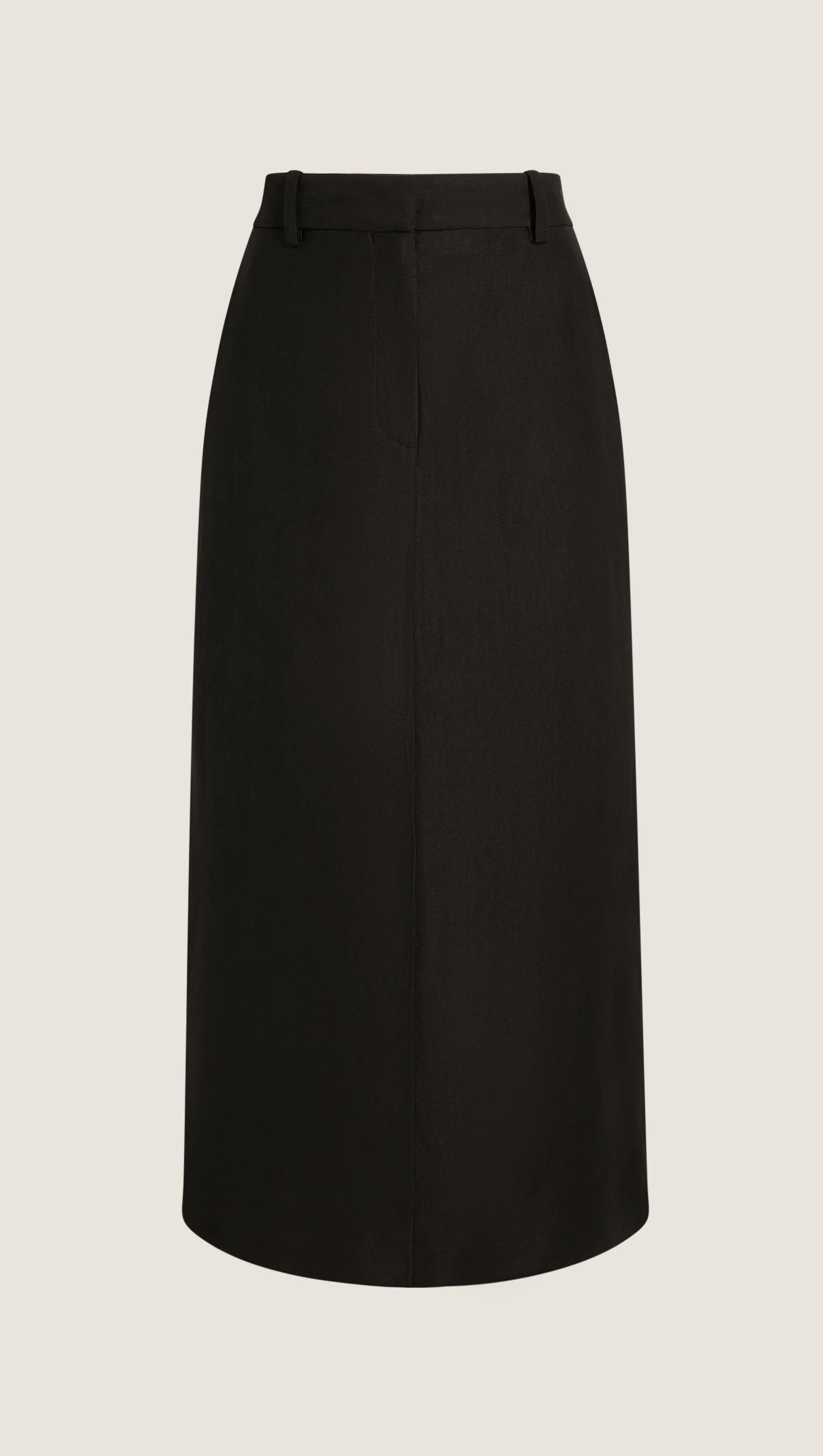 Tailored Skirt in Viscose Linen | Black - Image 7