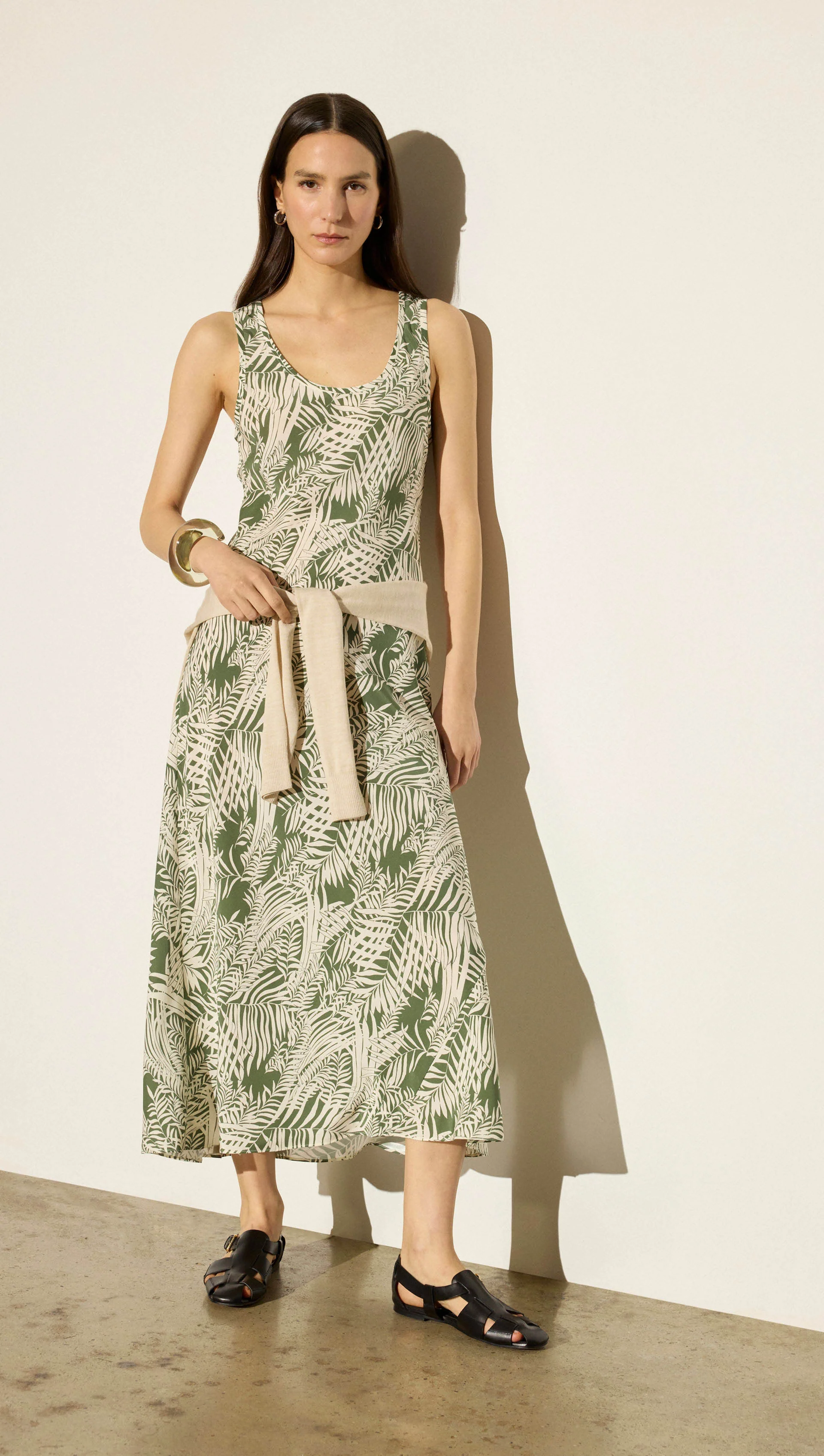 Tank Dress in Matte-side Silk Charmeuse | White Fern - Image 6