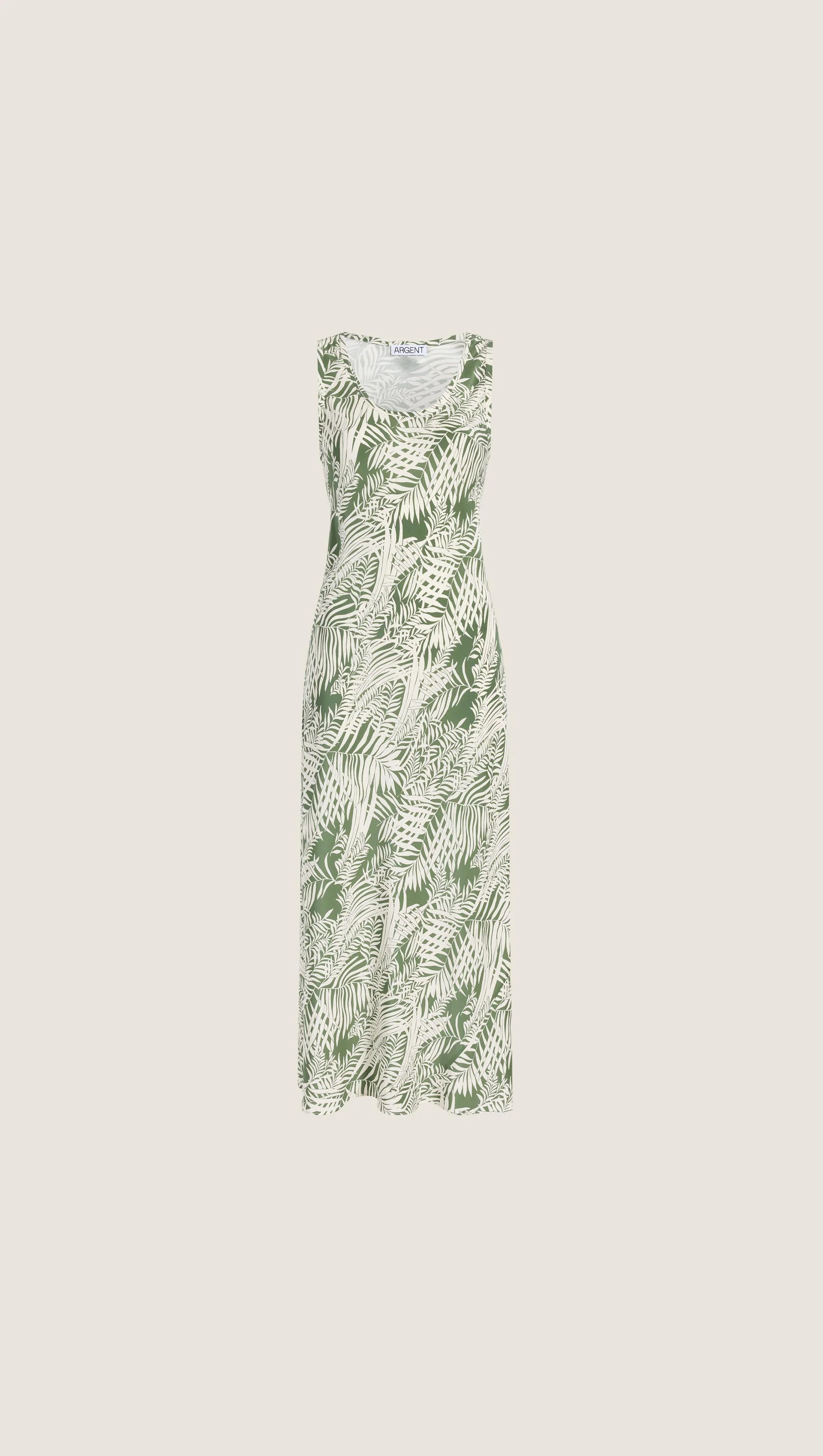 Tank Dress in Matte-side Silk Charmeuse | White Fern - Image 7
