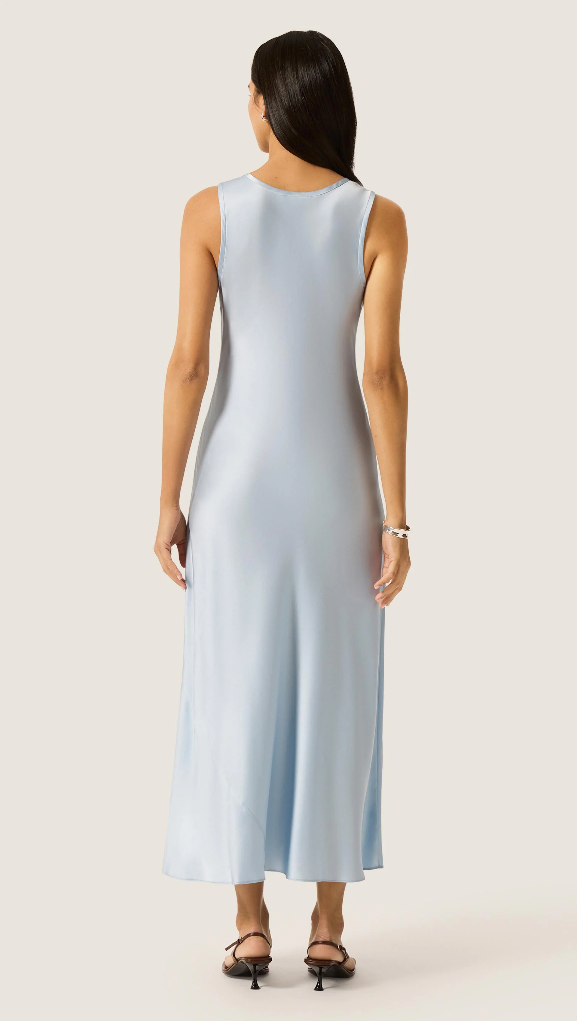 Tank Dress in Silk Charmeuse | Maya Blue - Image 5