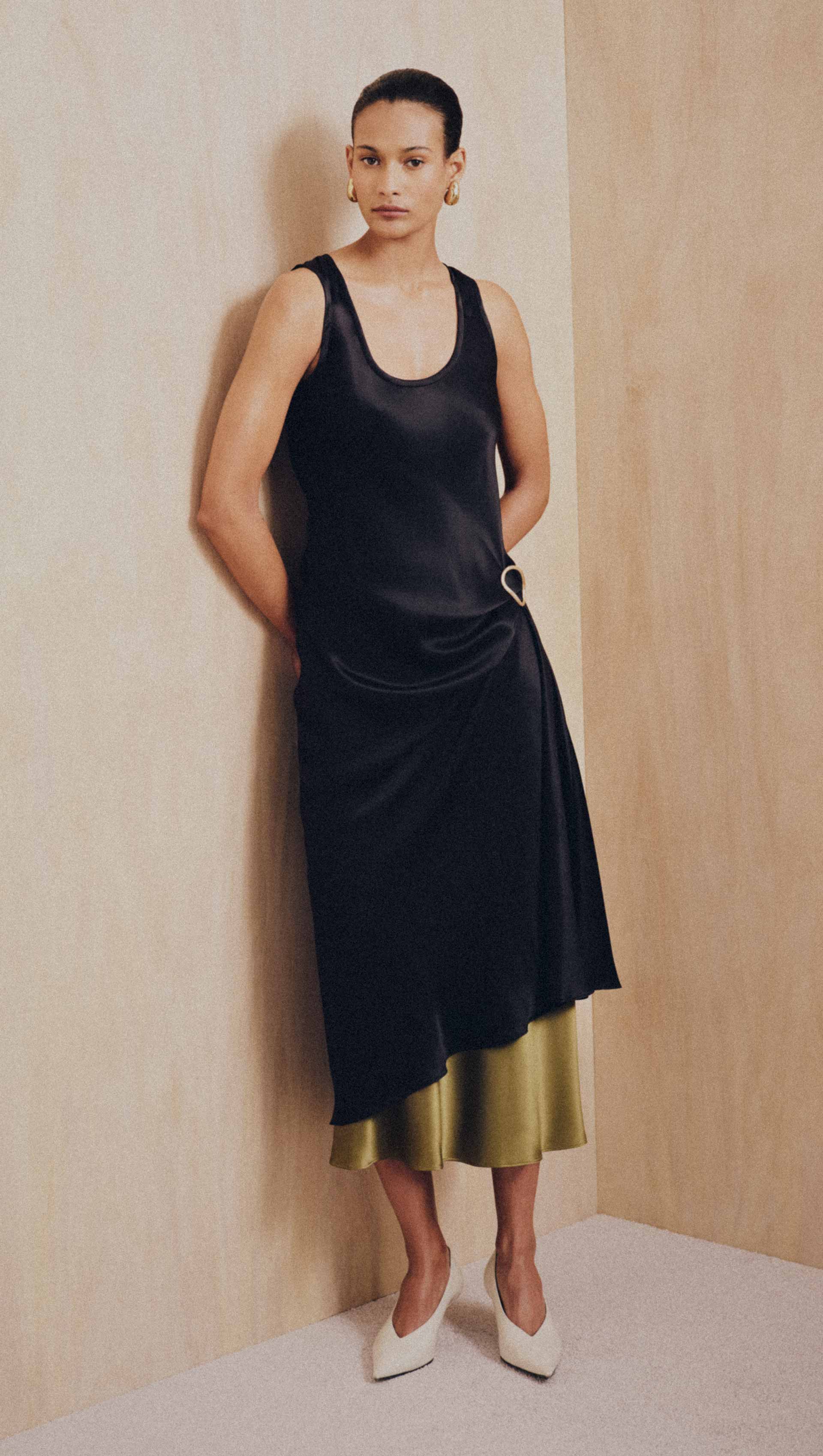 Tank Dress in Silk Charmeuse | Black - Image 6