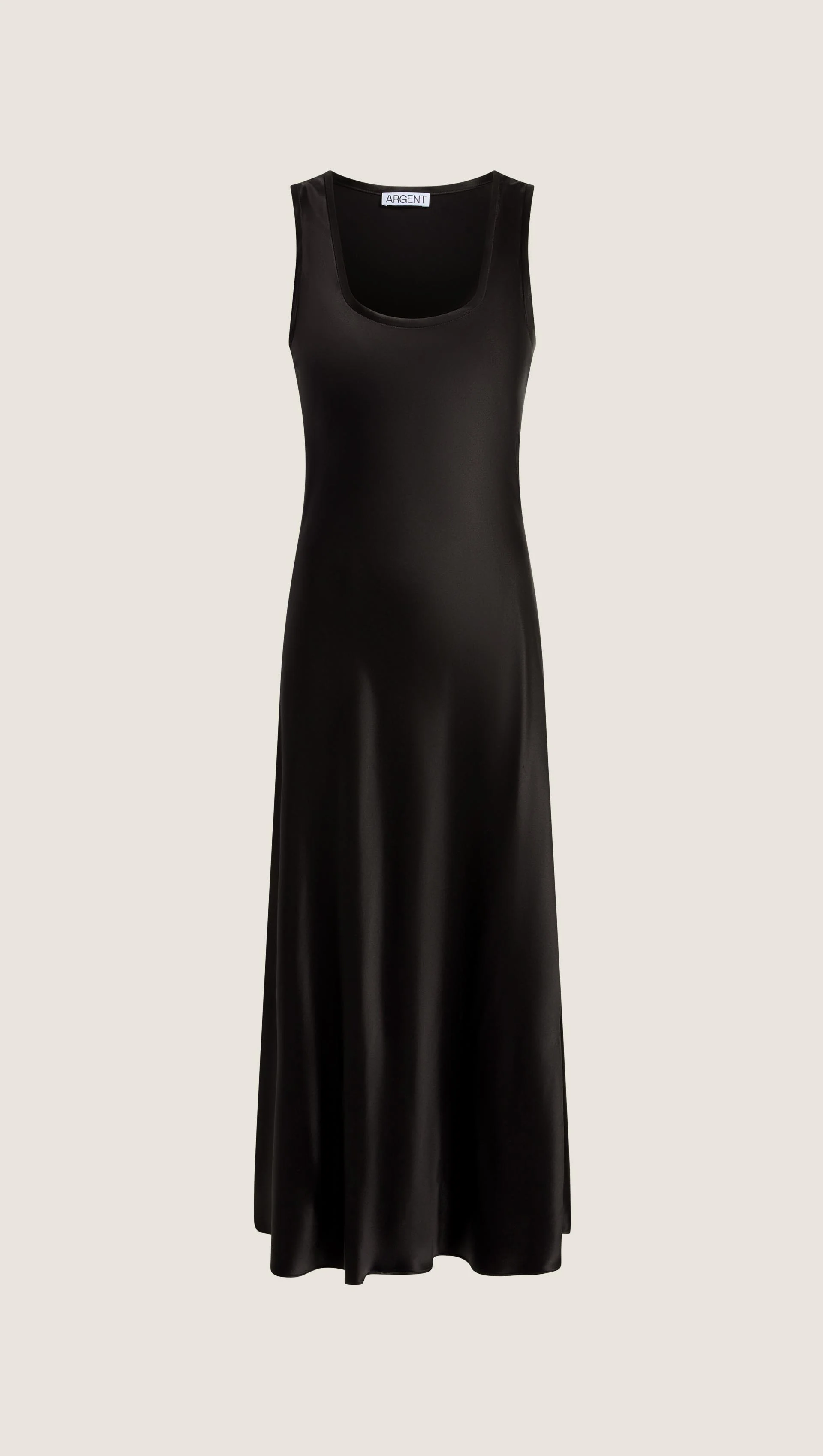 Tank Dress in Silk Charmeuse | Black - Image 8