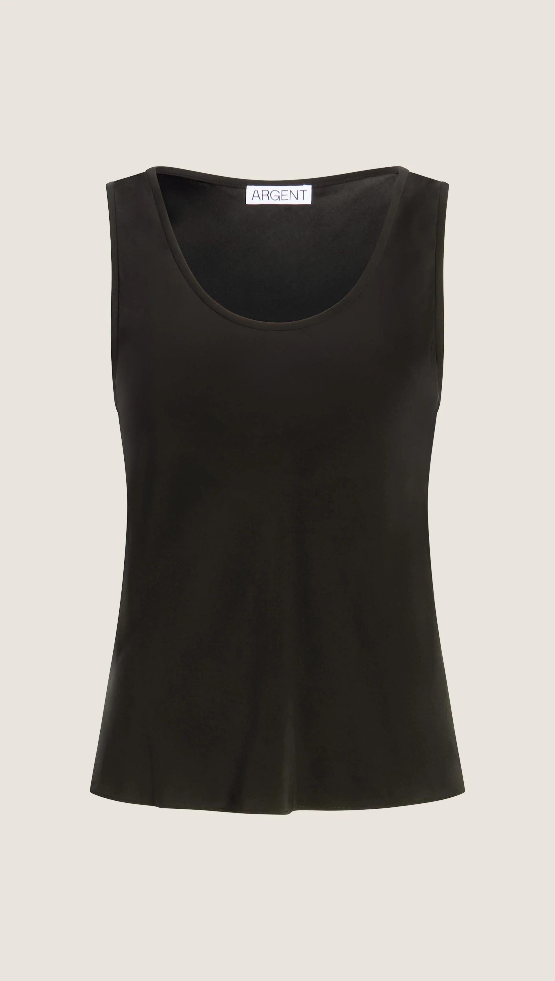 Tank in Matte-side Silk Charmeuse | Black - Image 8