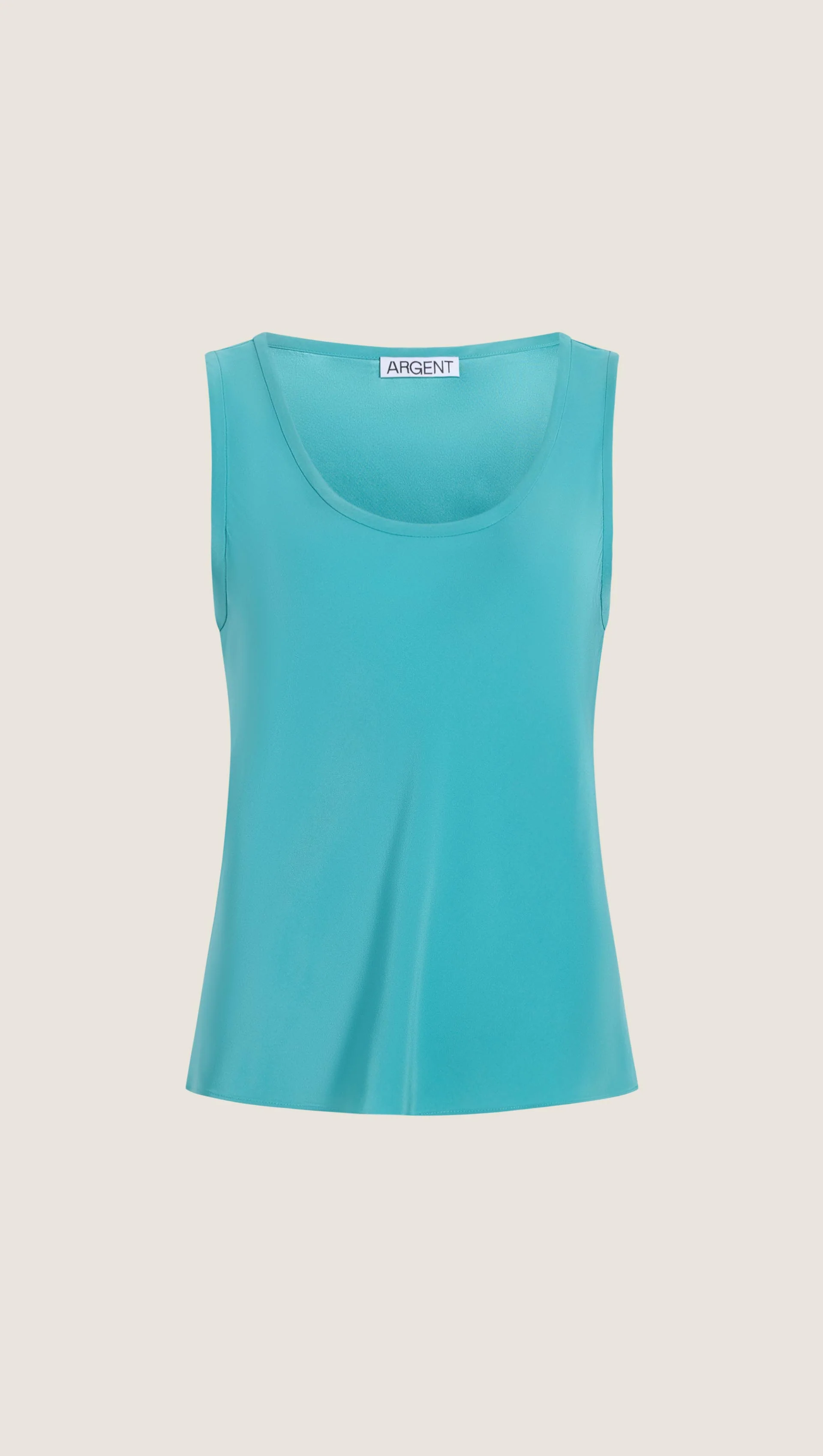 Tank in Matte-side Silk Charmeuse | Cyan - Image 6