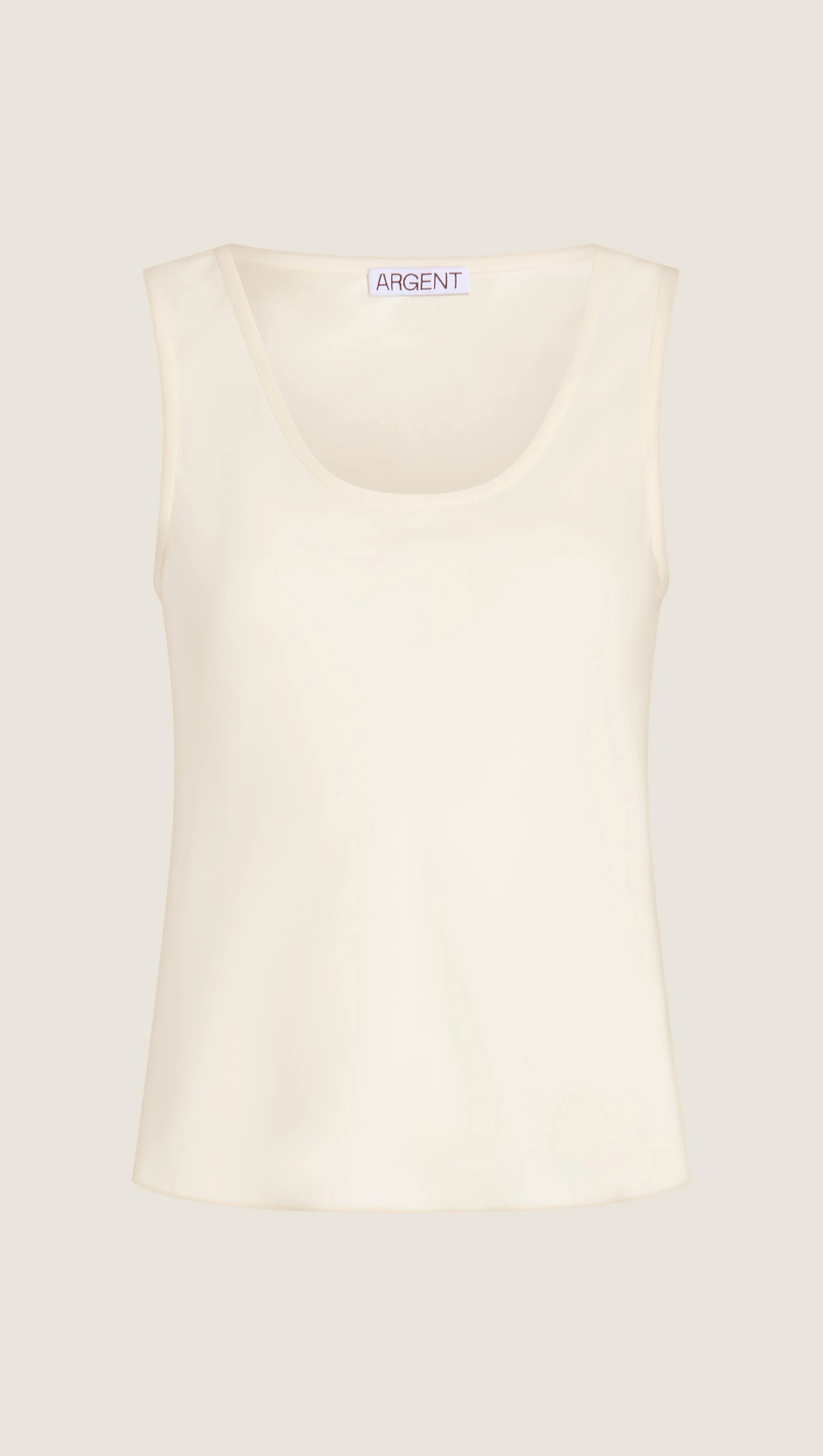 Tank in Matte-side Silk Charmeuse | Ivory - Image 10