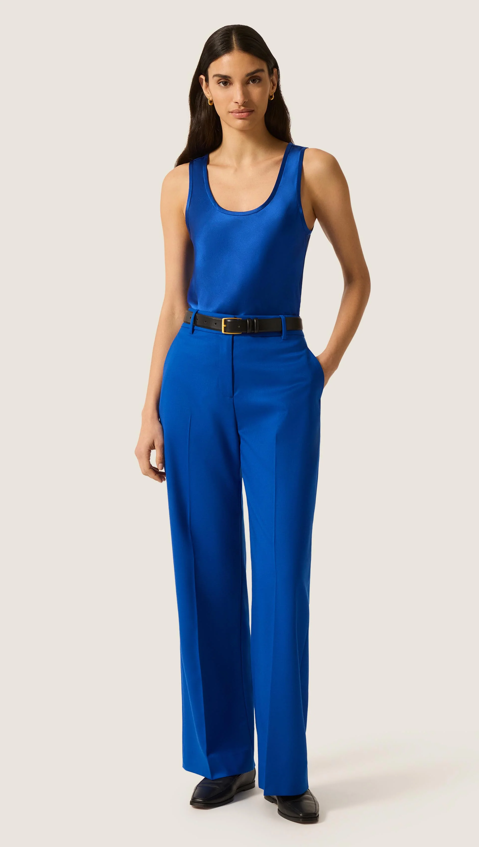 Tank in Silk Charmeuse | Azure - Image 4