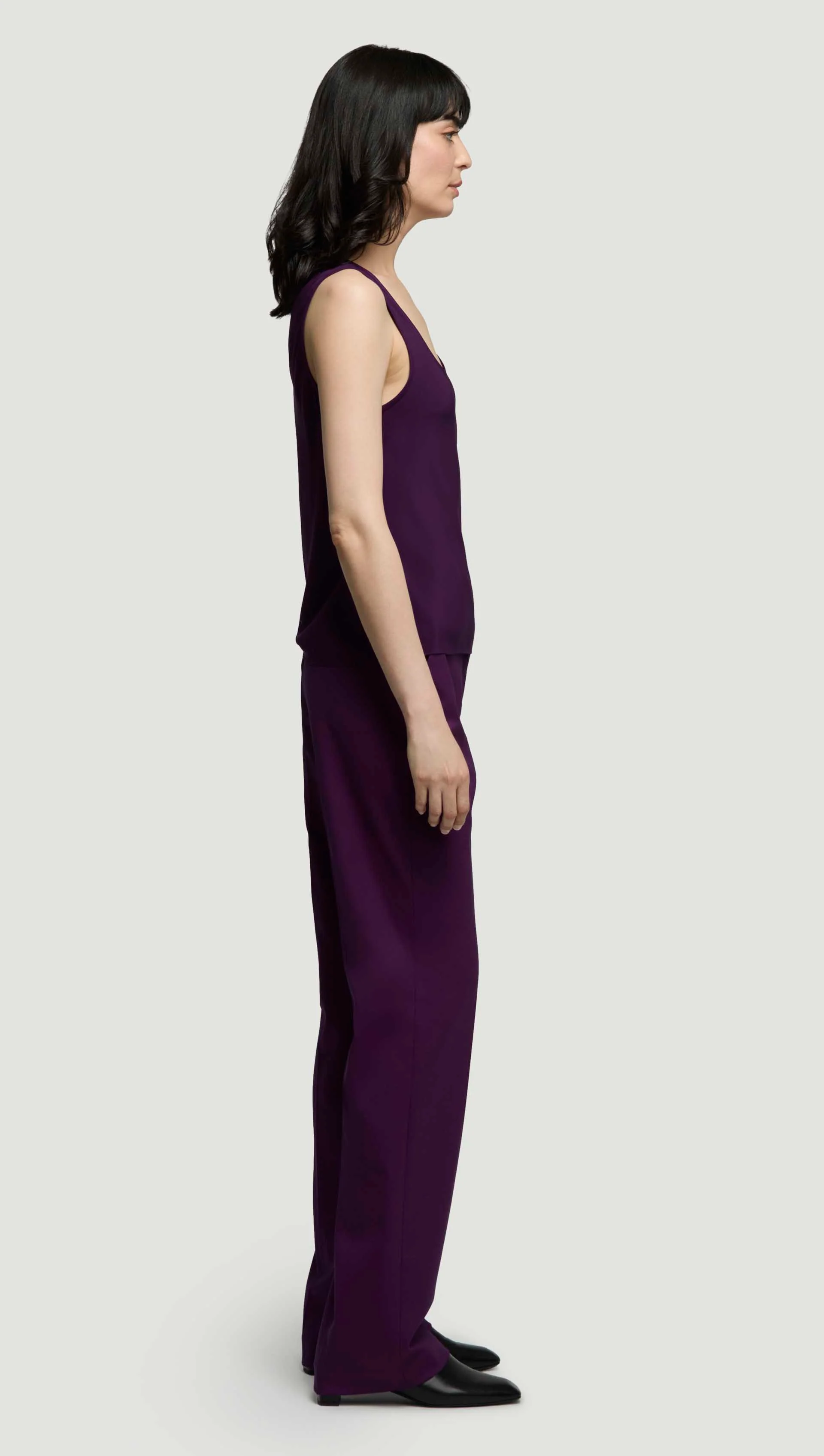 Tank in Silk Charmeuse | Grape - Image 3