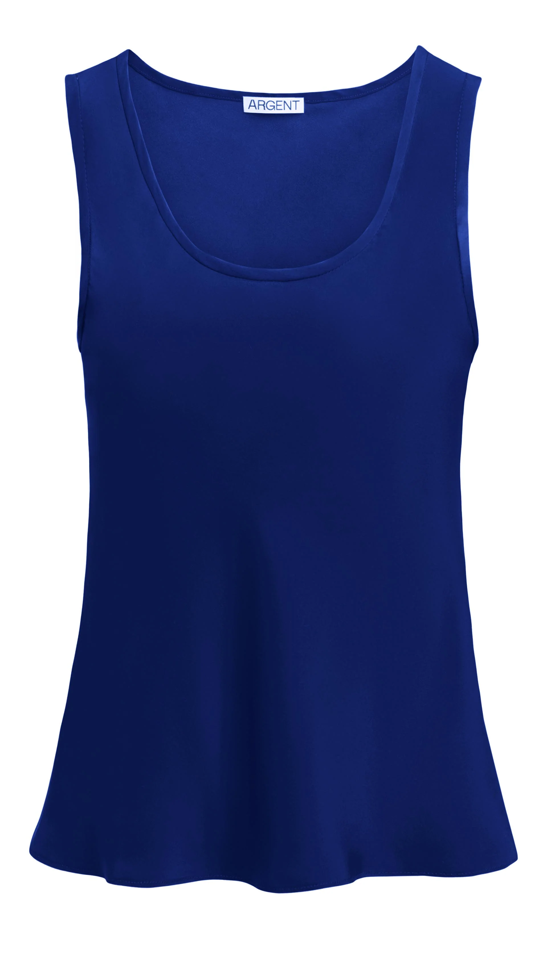 Tank in Silk Charmeuse | Lapis - Image 5