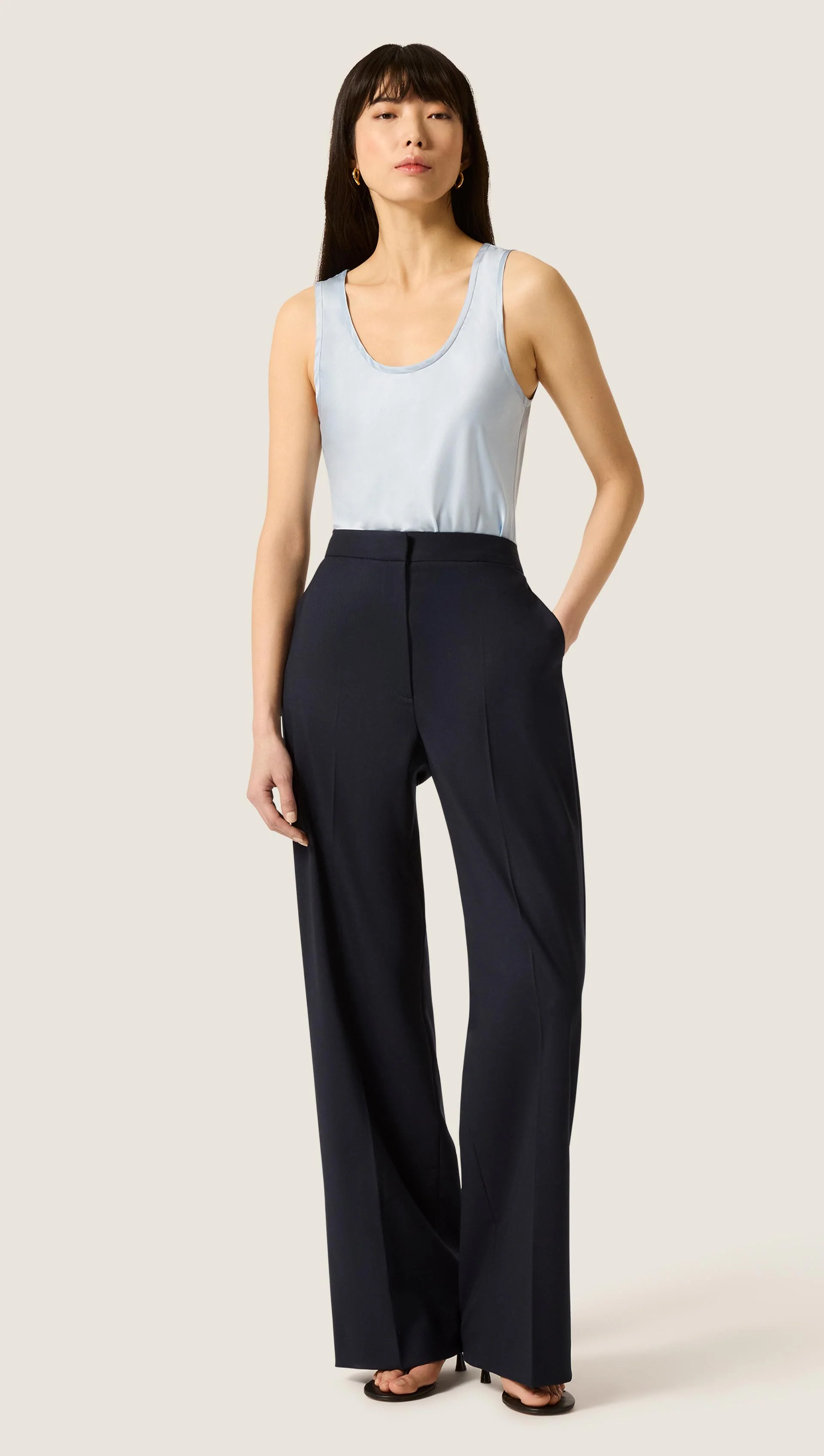 Tank in Silk Charmeuse | Maya Blue - Image 3