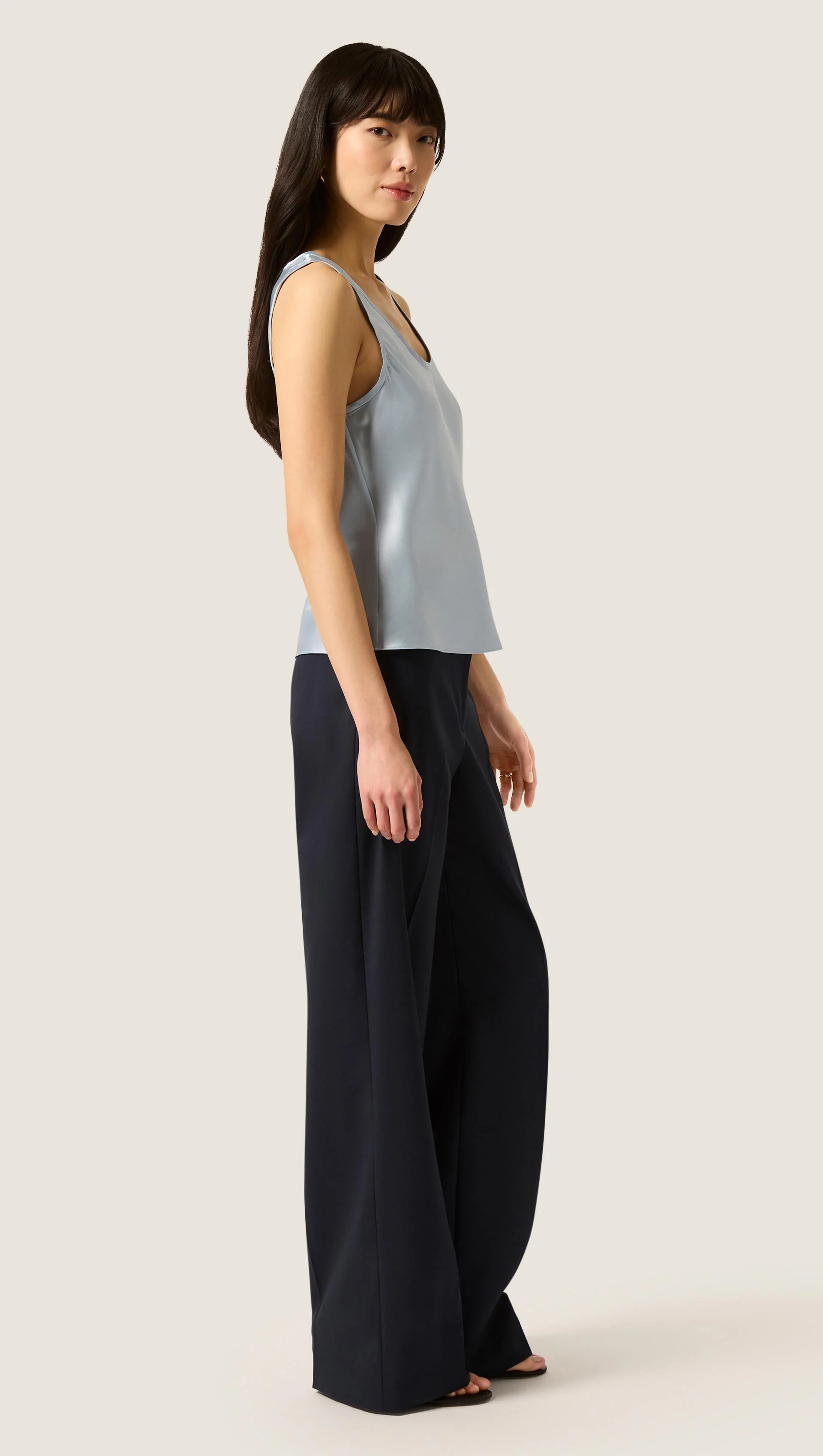 Tank in Silk Charmeuse | Maya Blue - Image 5