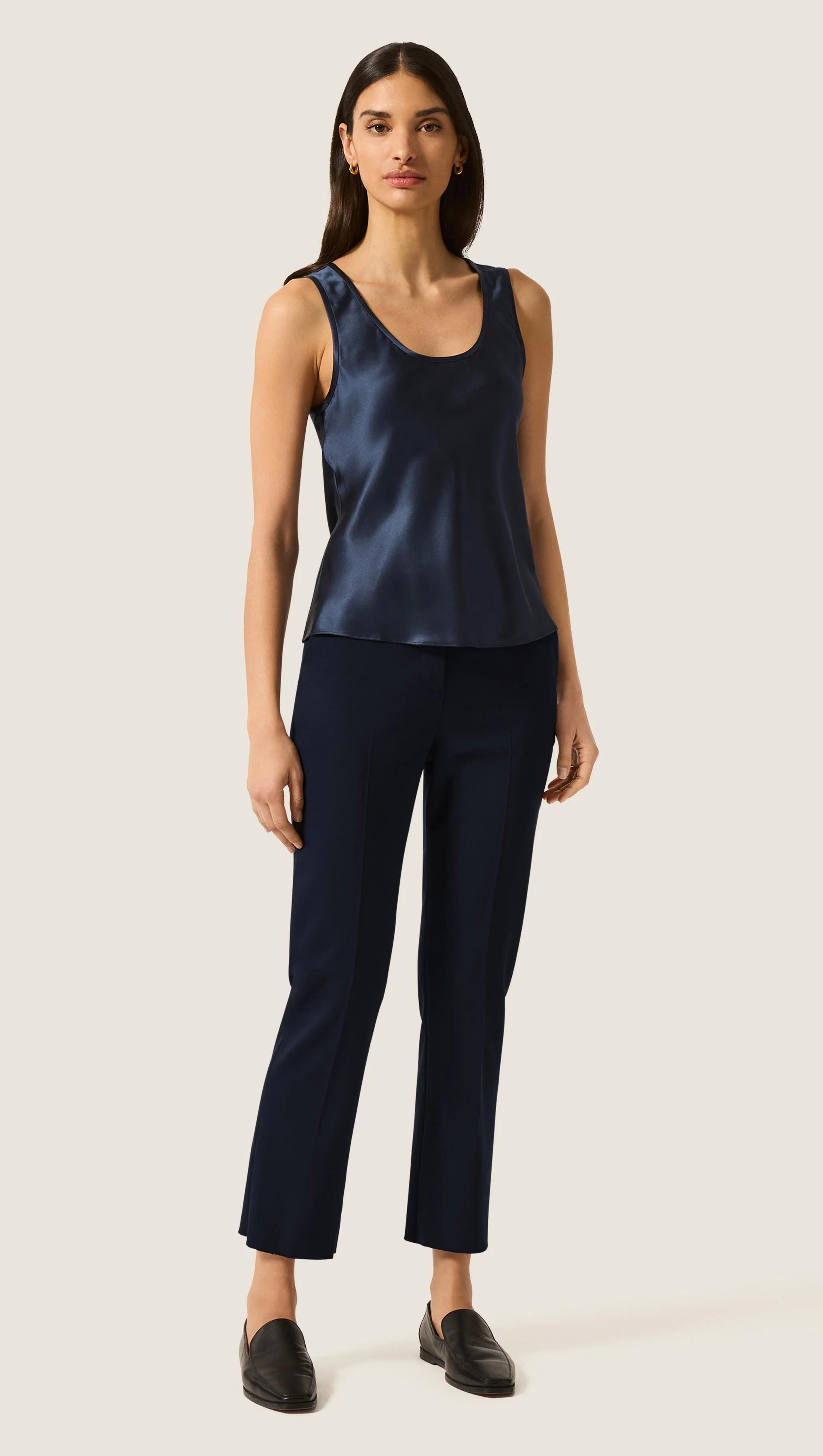 Tank in Silk Charmeuse | Midnight - Image 4