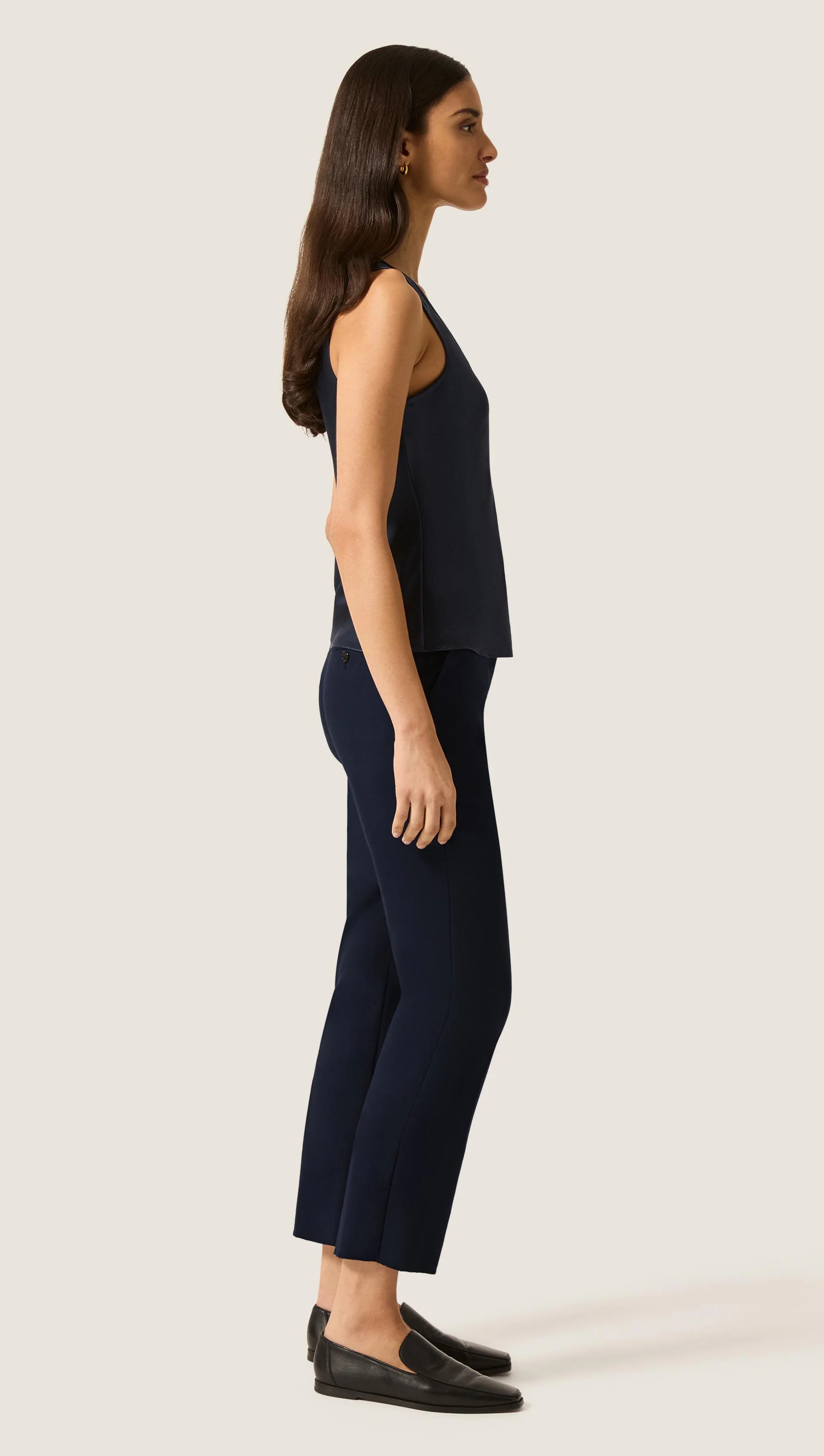 Tank in Silk Charmeuse | Midnight - Image 5