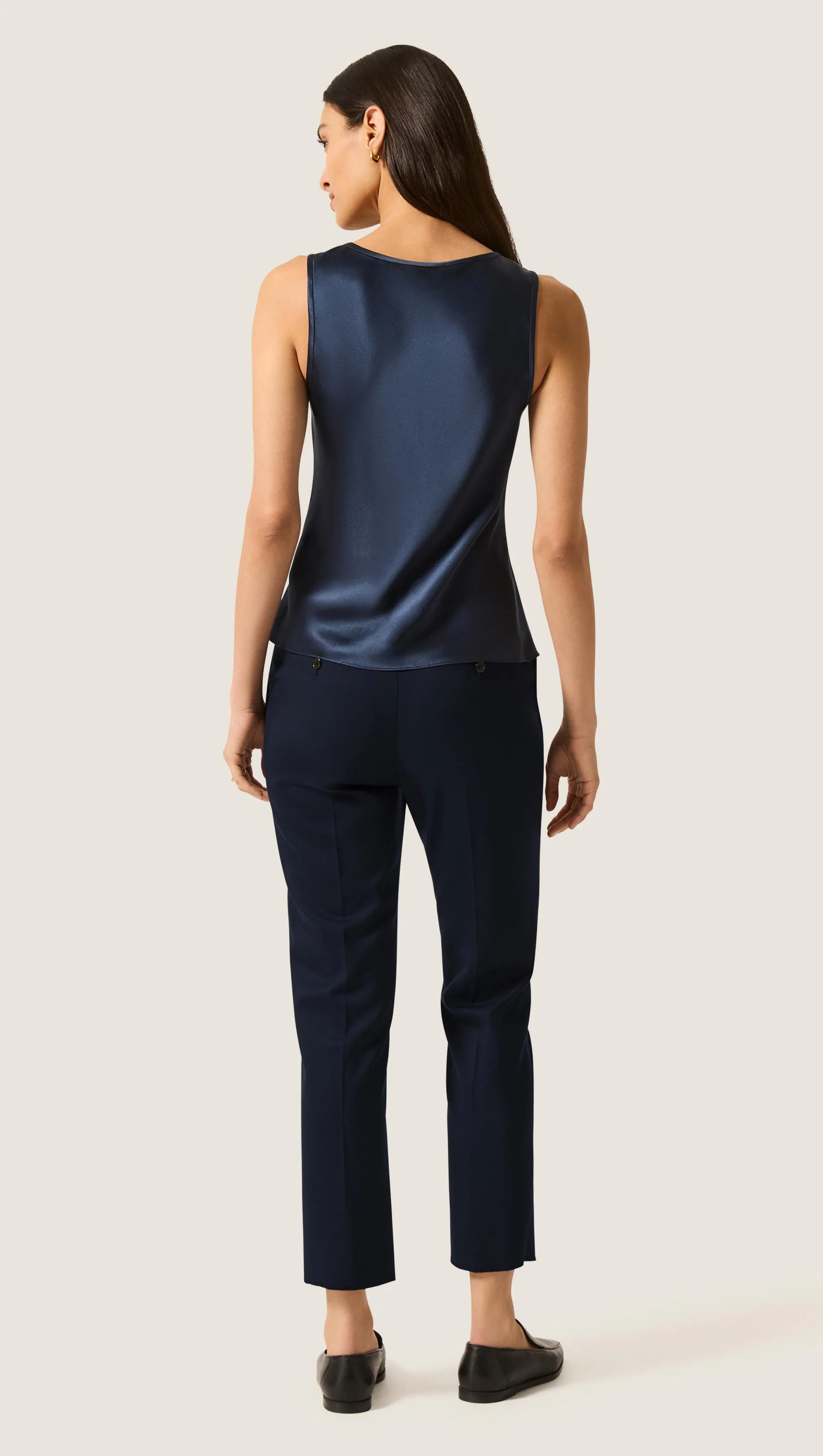 Tank in Silk Charmeuse | Midnight - Image 6