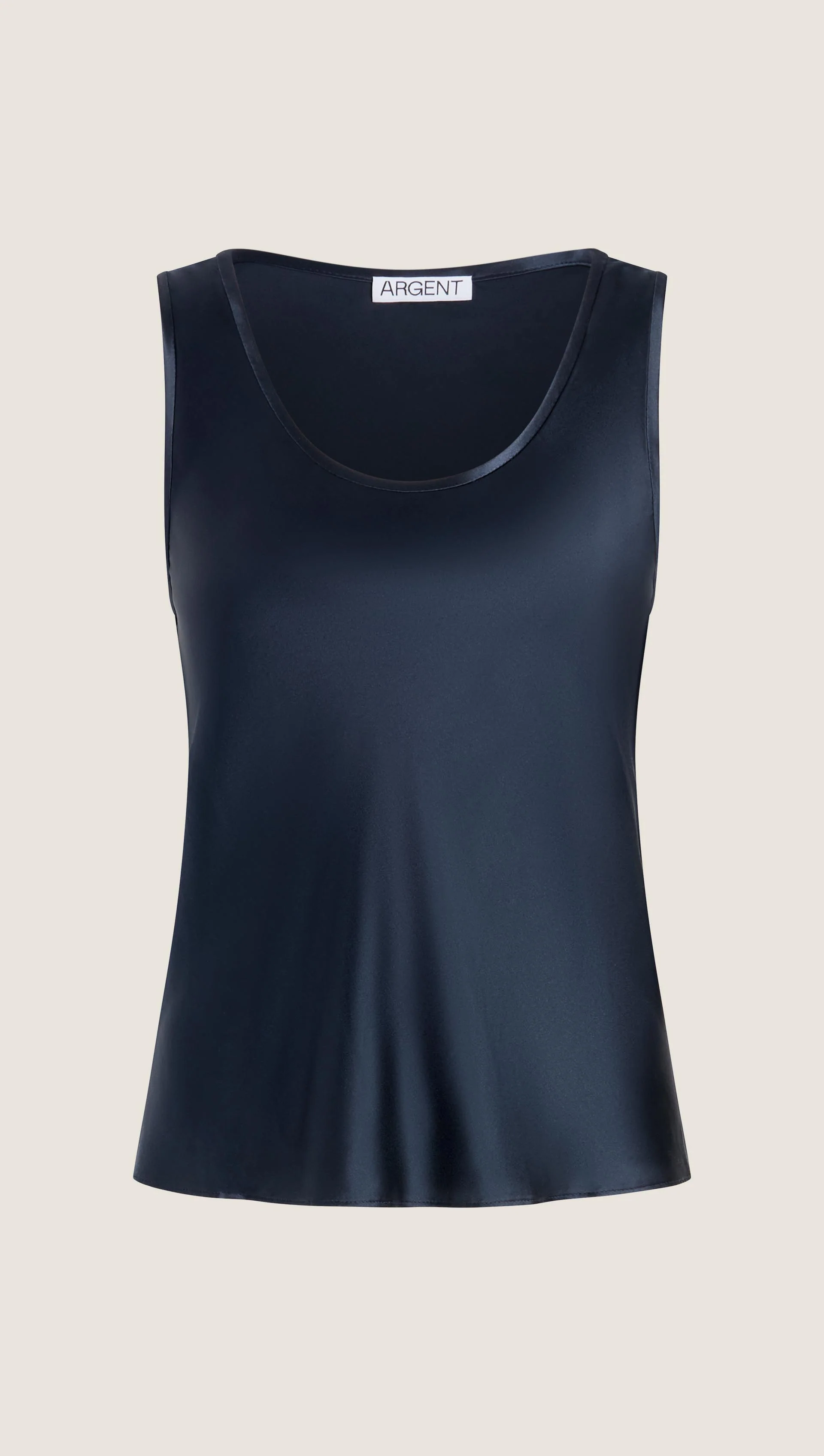 Tank in Silk Charmeuse | Midnight - Image 8