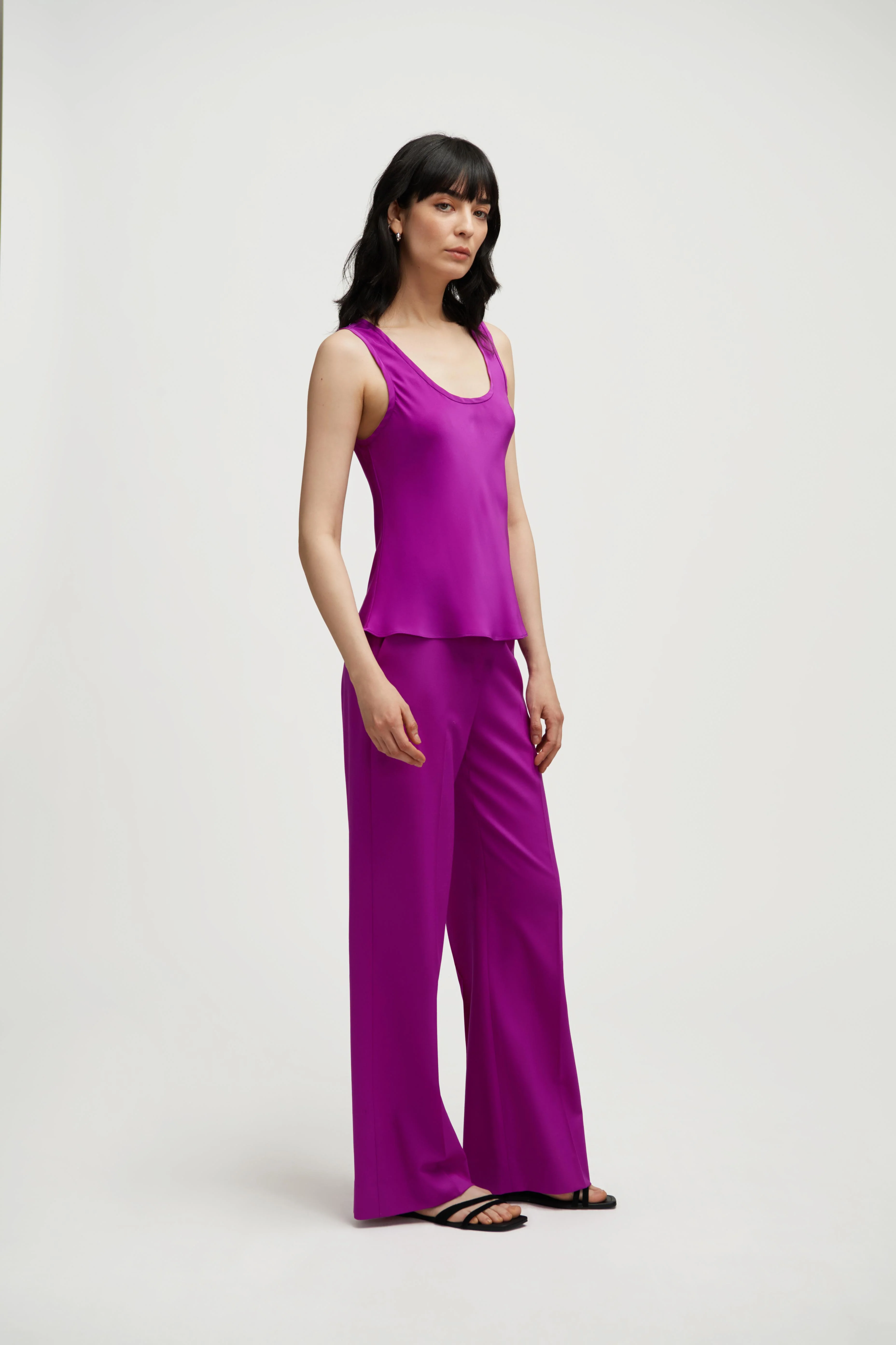 Tank in Silk Charmeuse | Orchid - Image 3