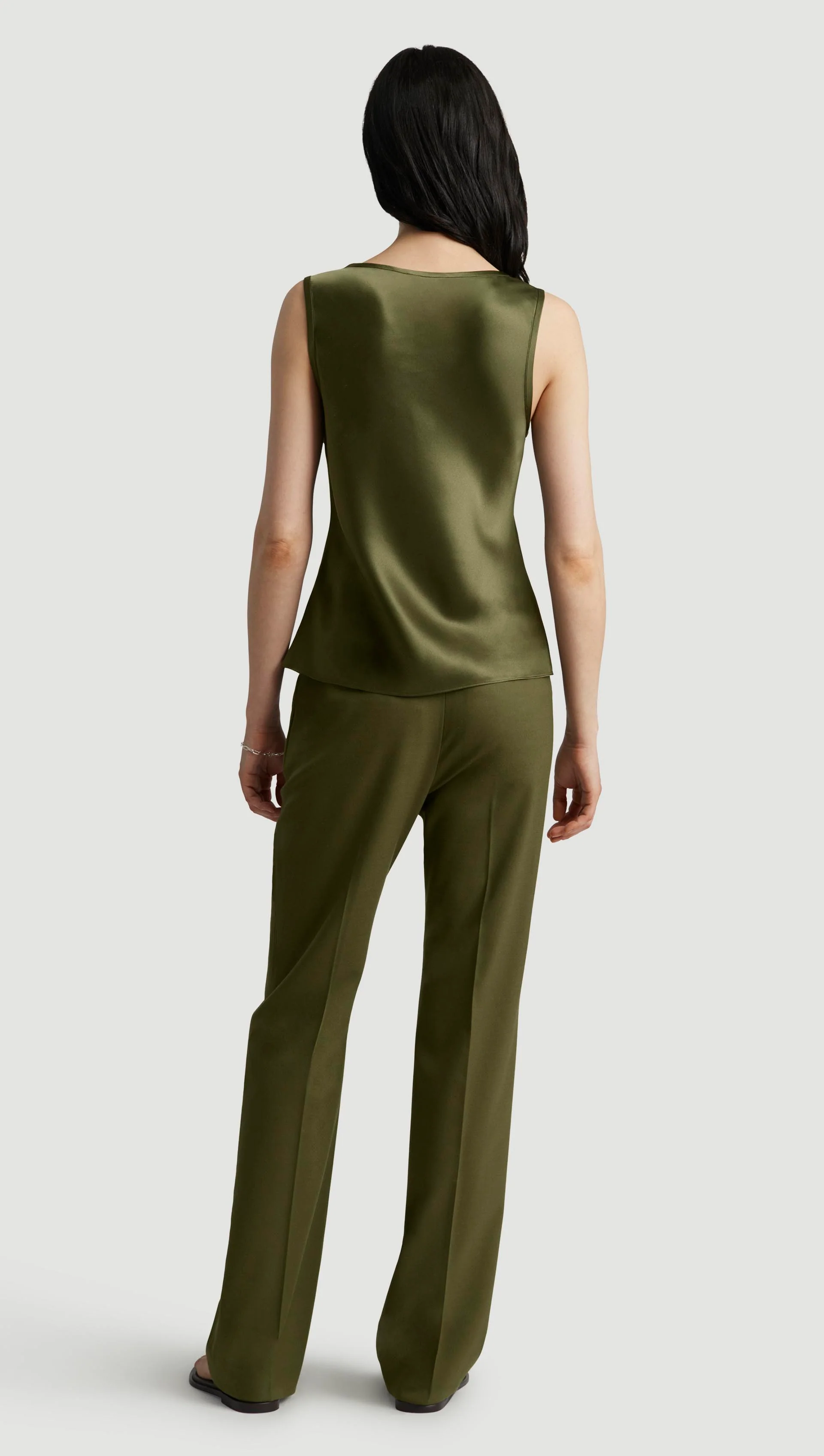 Tank in Silk Charmeuse | Pine Needle - Image 5