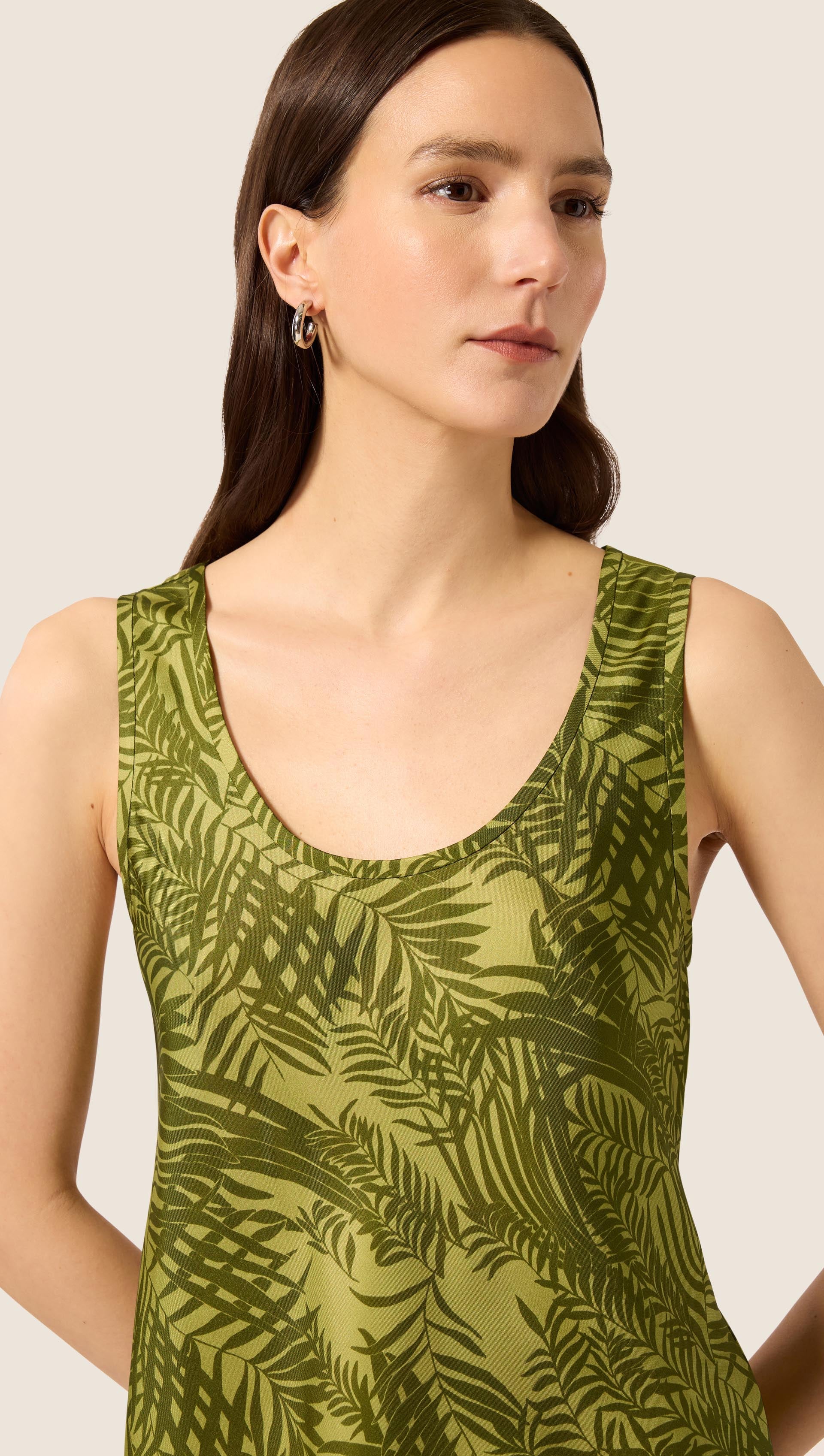 Tank in Silk Twill | Green Fern - Image 2