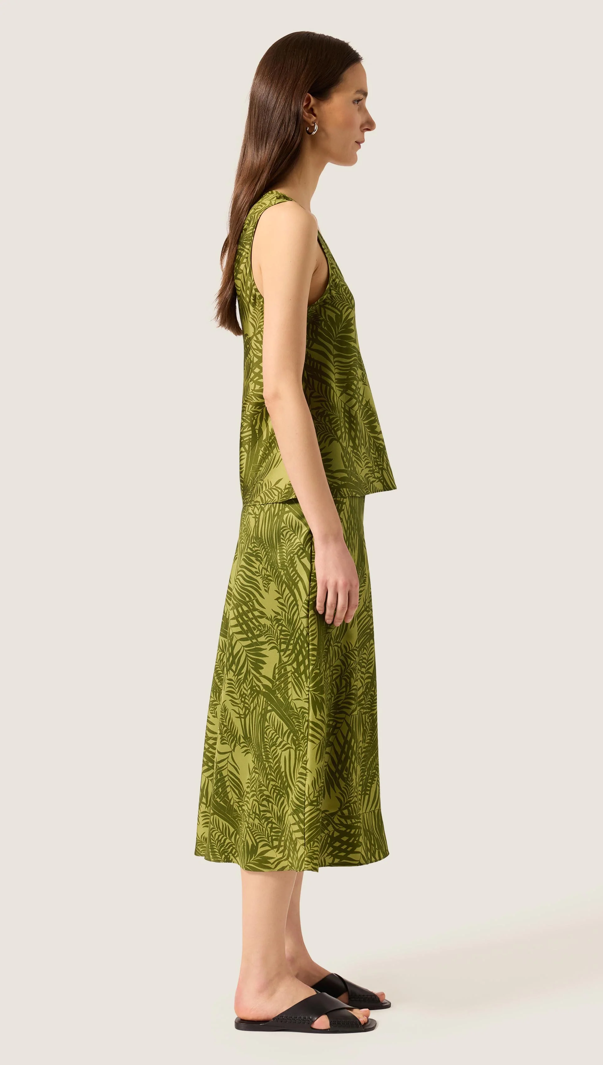 Tank in Silk Twill | Green Fern - Image 4