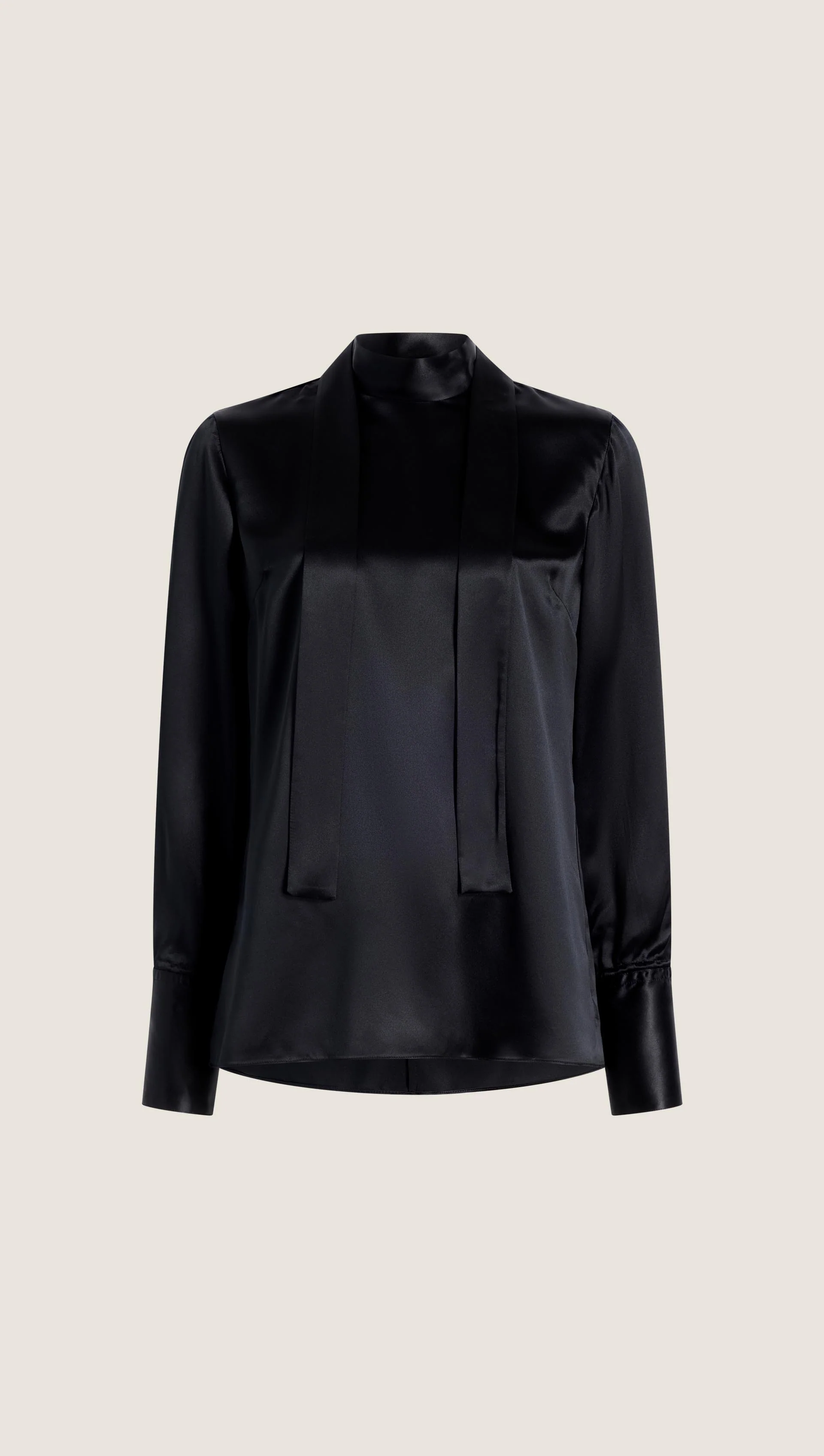 Tie Back Top in Silk Charmeuse | Black - Image 7