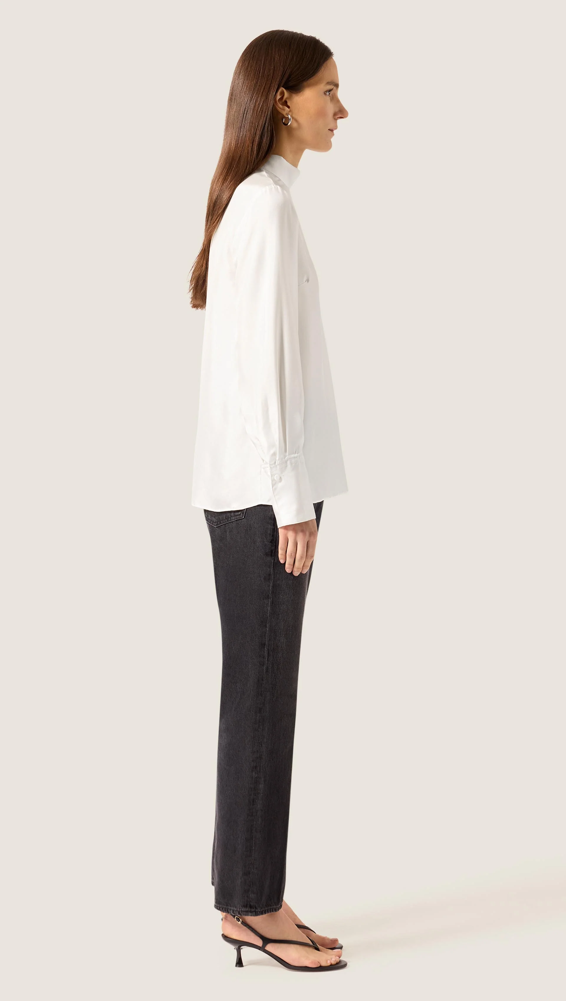 Tie Back Top in Silk Twill | Ivory - Image 5
