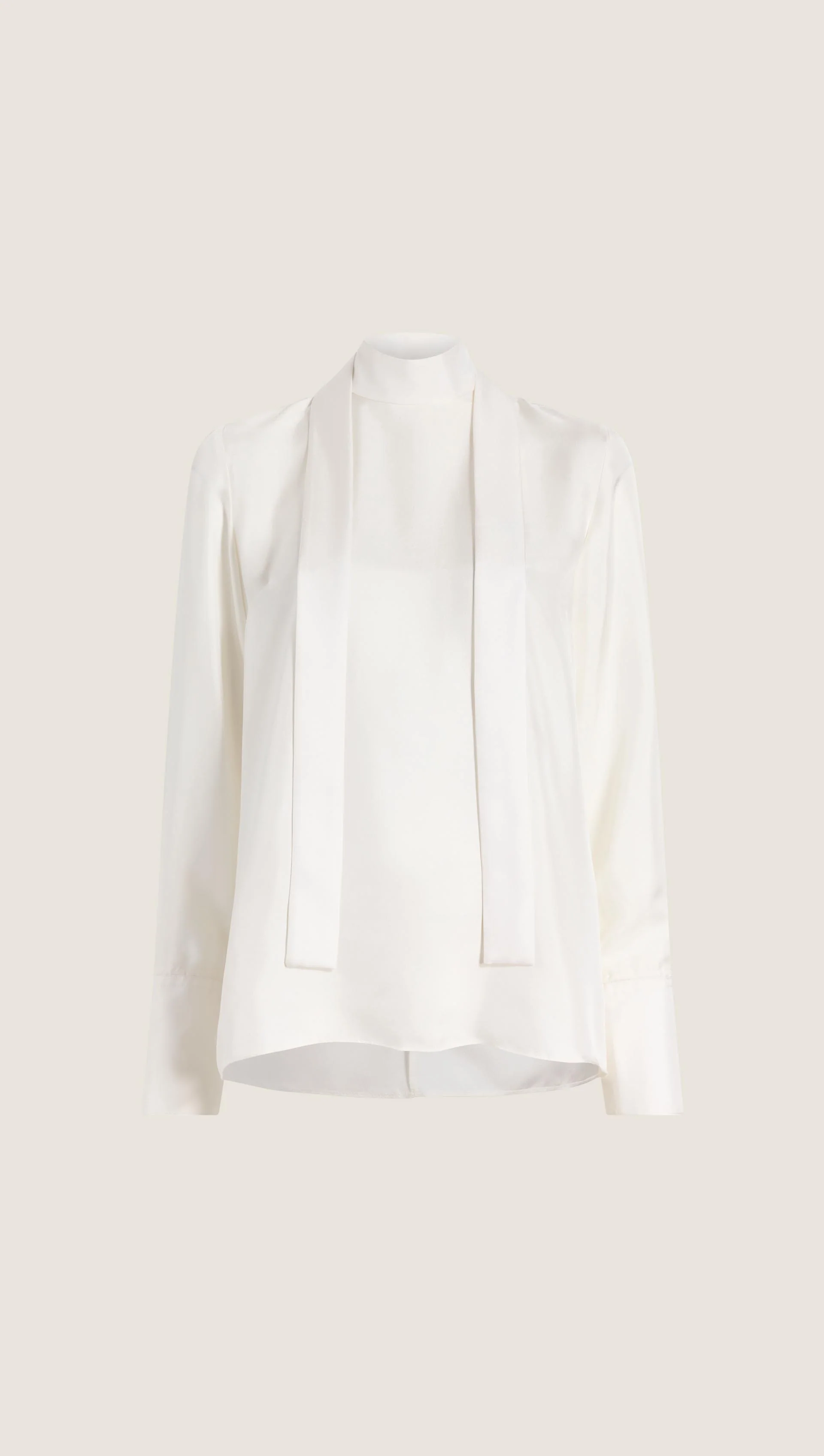 Tie Back Top in Silk Twill | Ivory - Image 8
