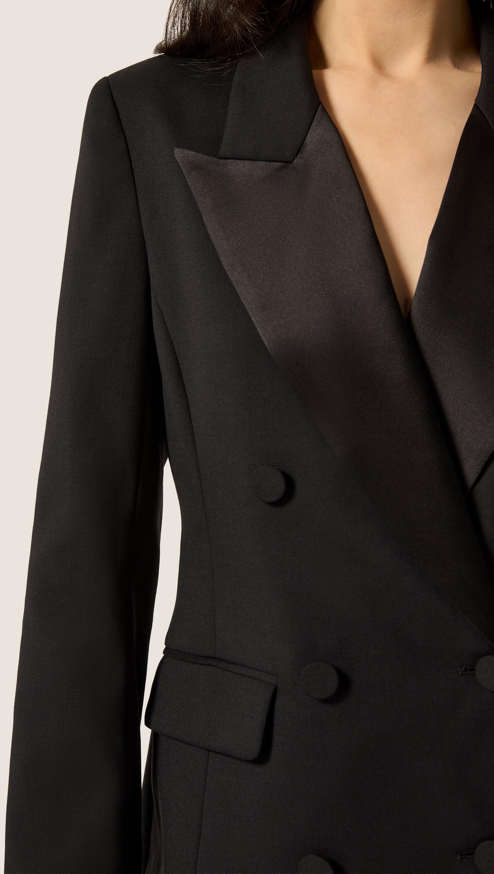 Tuxedo Blazer in Seasonless Wool | Black - Image 3