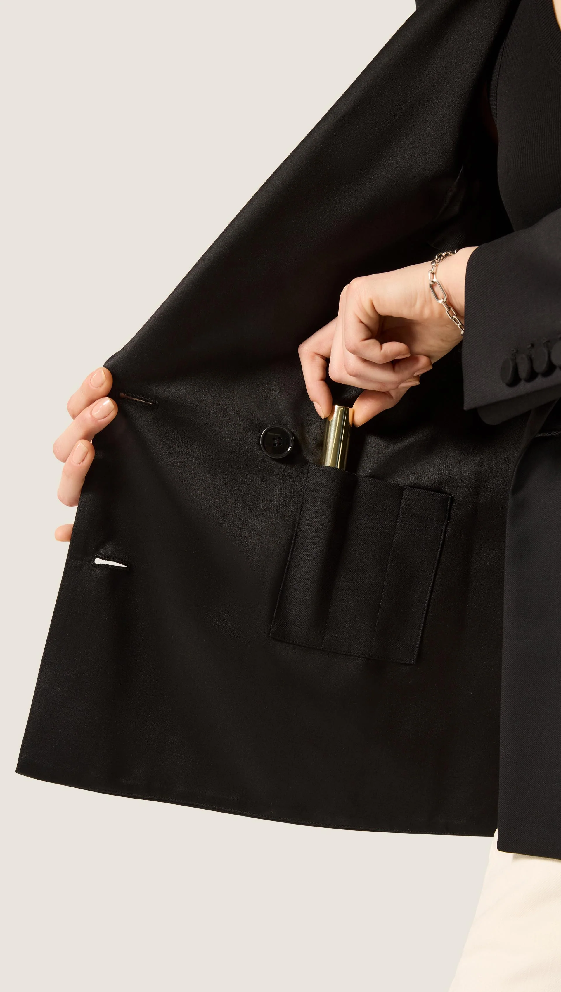 Tuxedo Blazer in Seasonless Wool | Black - Image 7