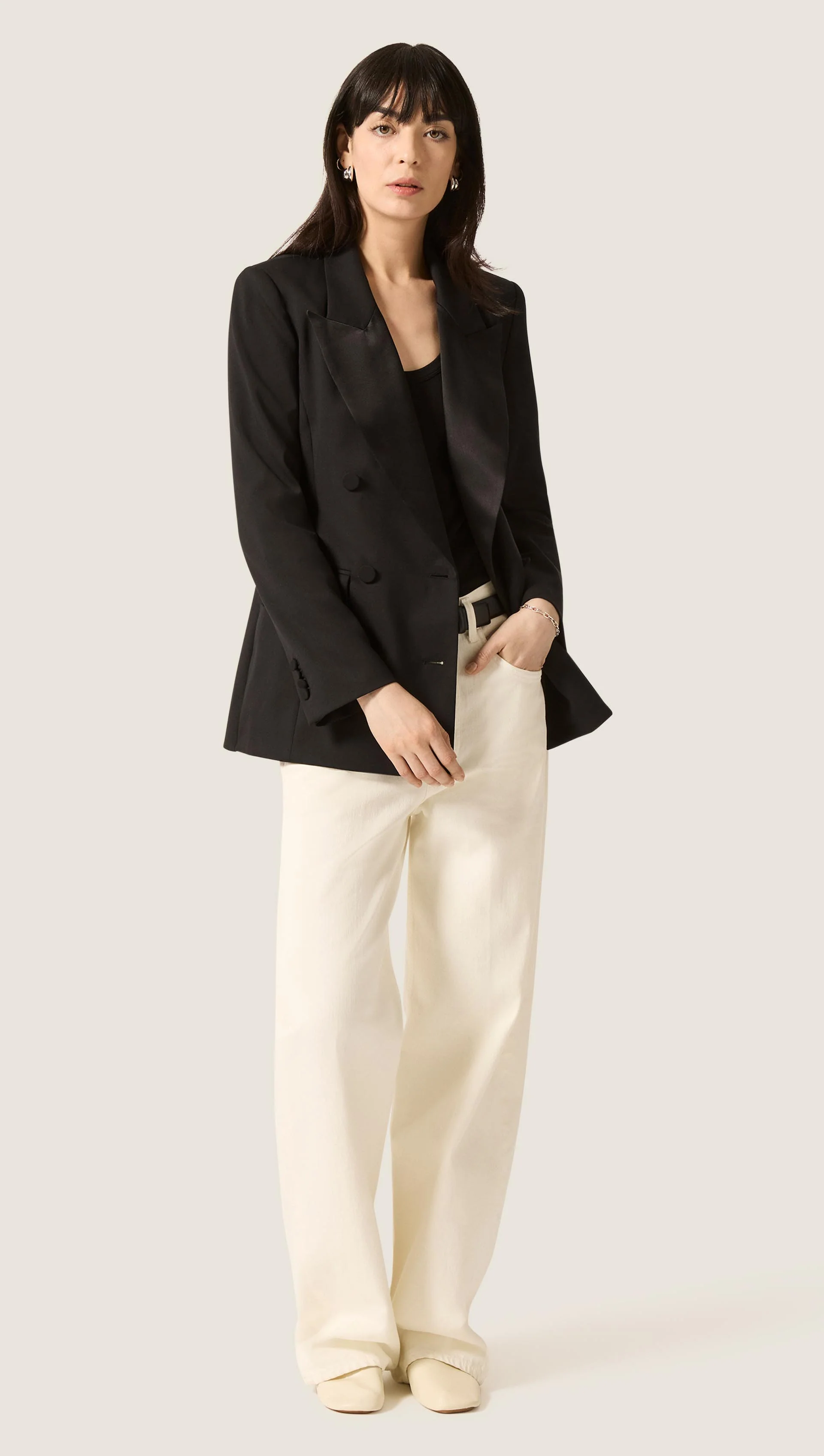 Tuxedo Blazer in Seasonless Wool | Black - Image 8