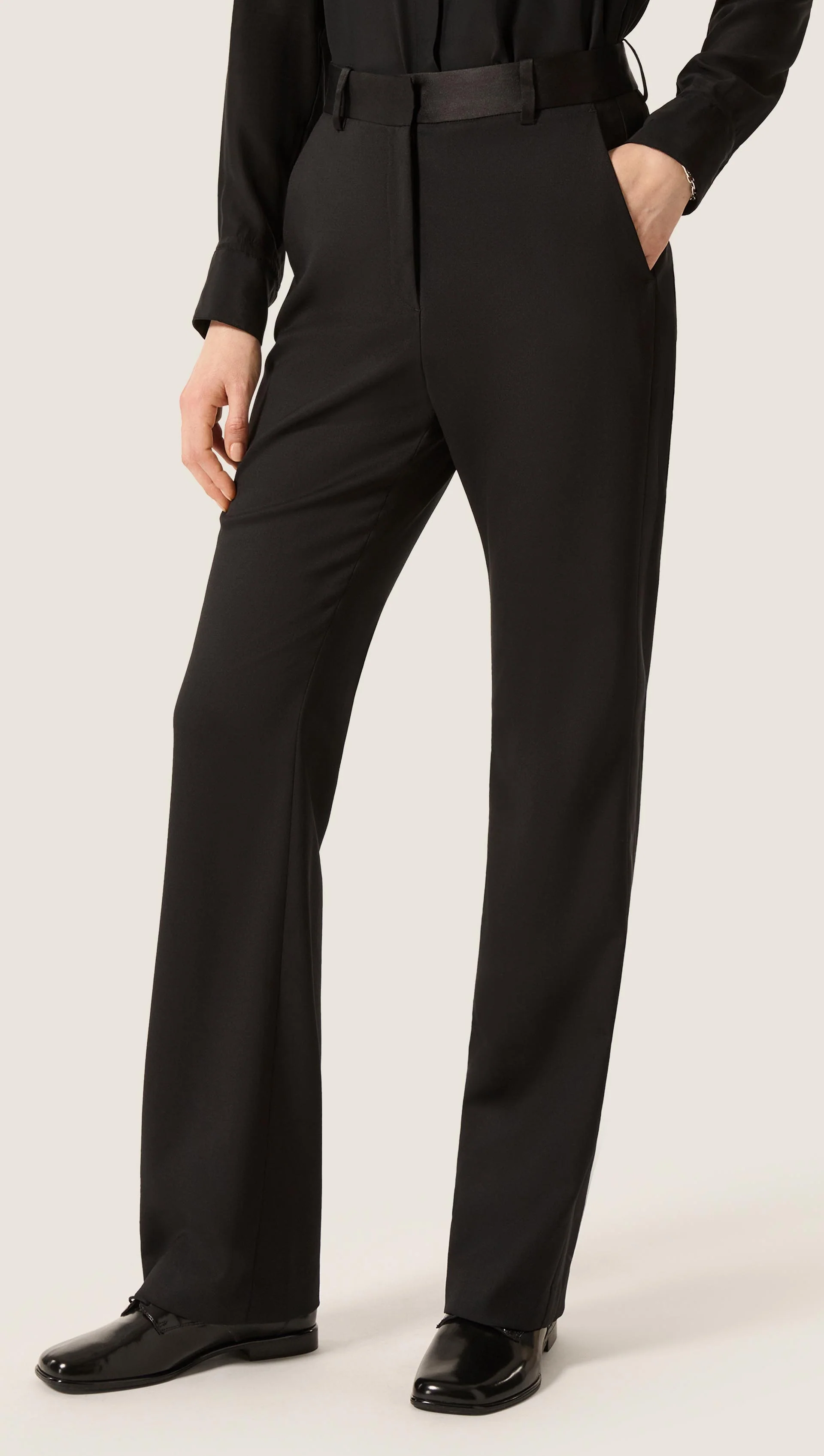 Tuxedo Trouser in Seasonless Wool | Black - Image 3