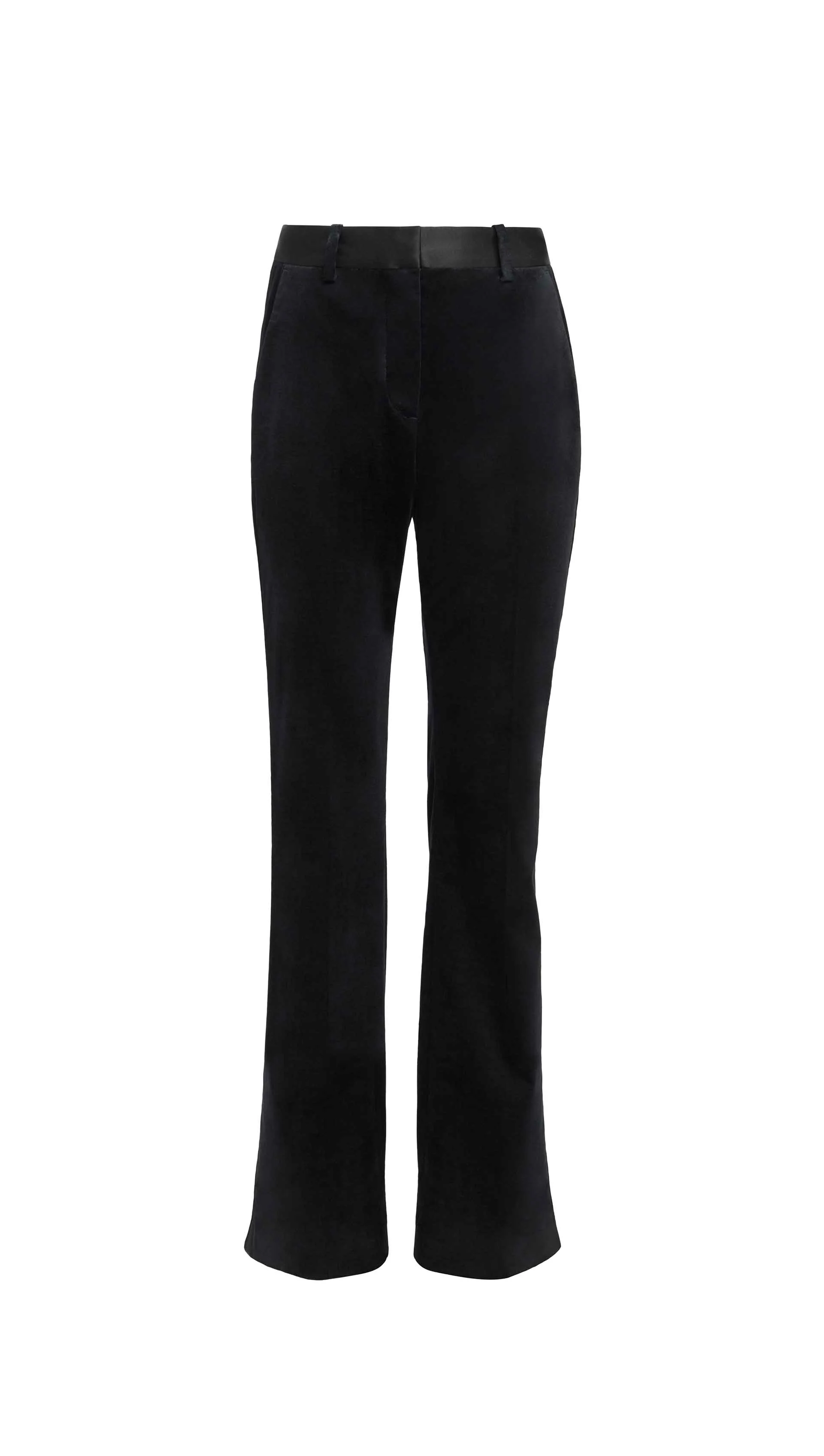 Tuxedo Trouser in Velvet w/Satin Detail | Black - Image 8