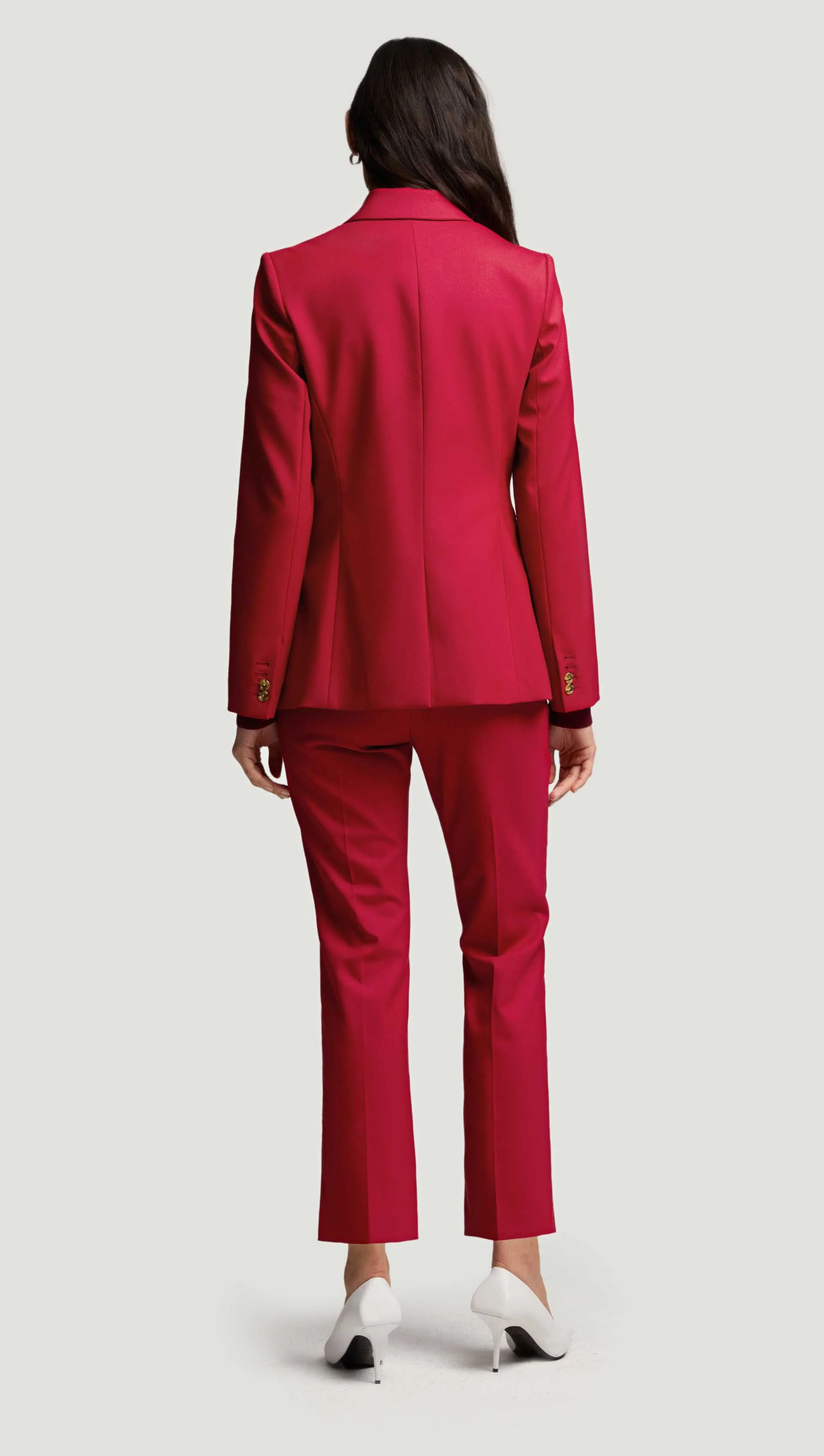 Two-Button Blazer in Seasonless Wool | Carmine - Image 5