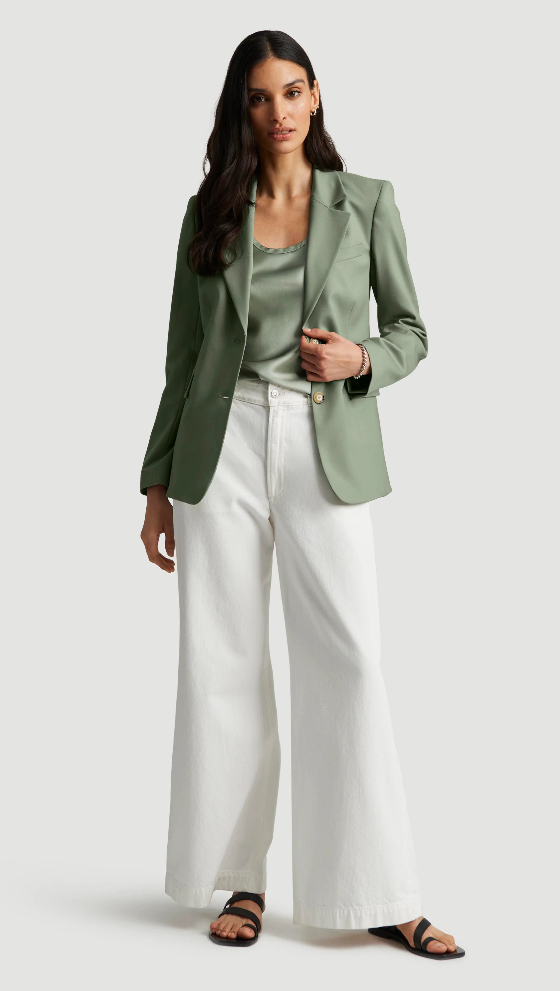 Two-Button Blazer in Seasonless Wool | Pistachio - Image 2