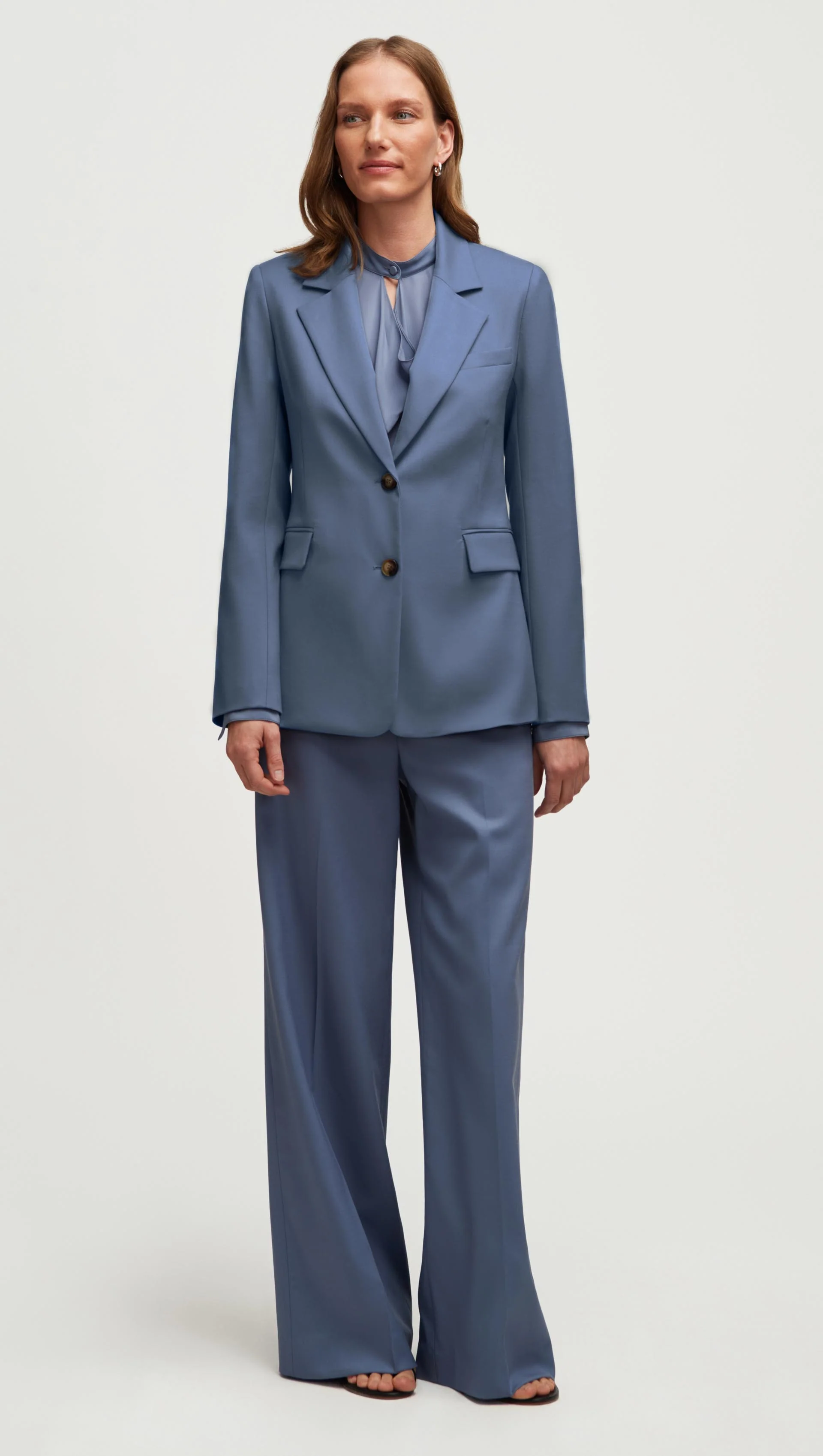 Two-Button Blazer in Seasonless Wool | Powder Blue - Image 3