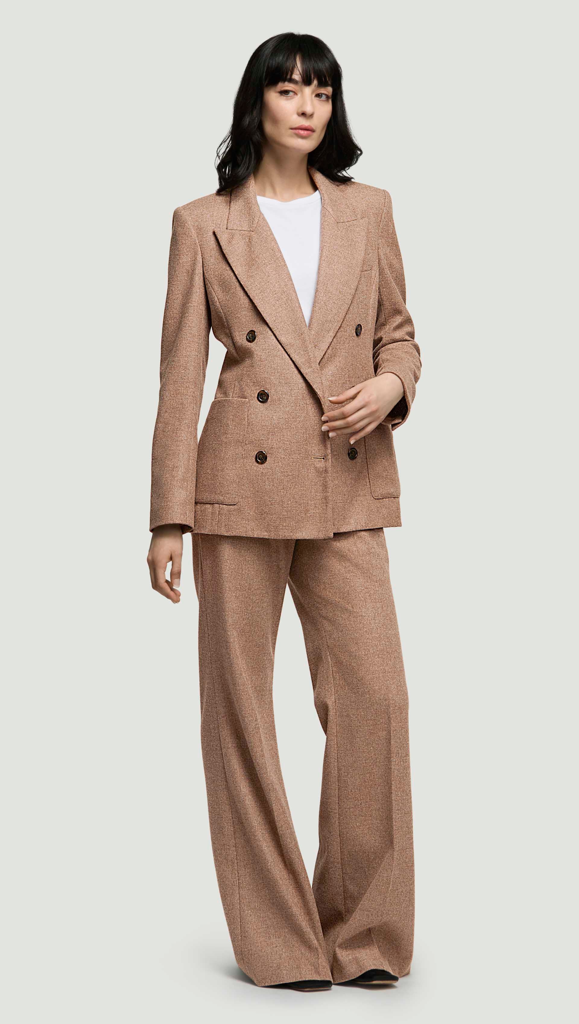 Unlined Chelsea Blazer in Double-Faced Wool | Oat - Image 3