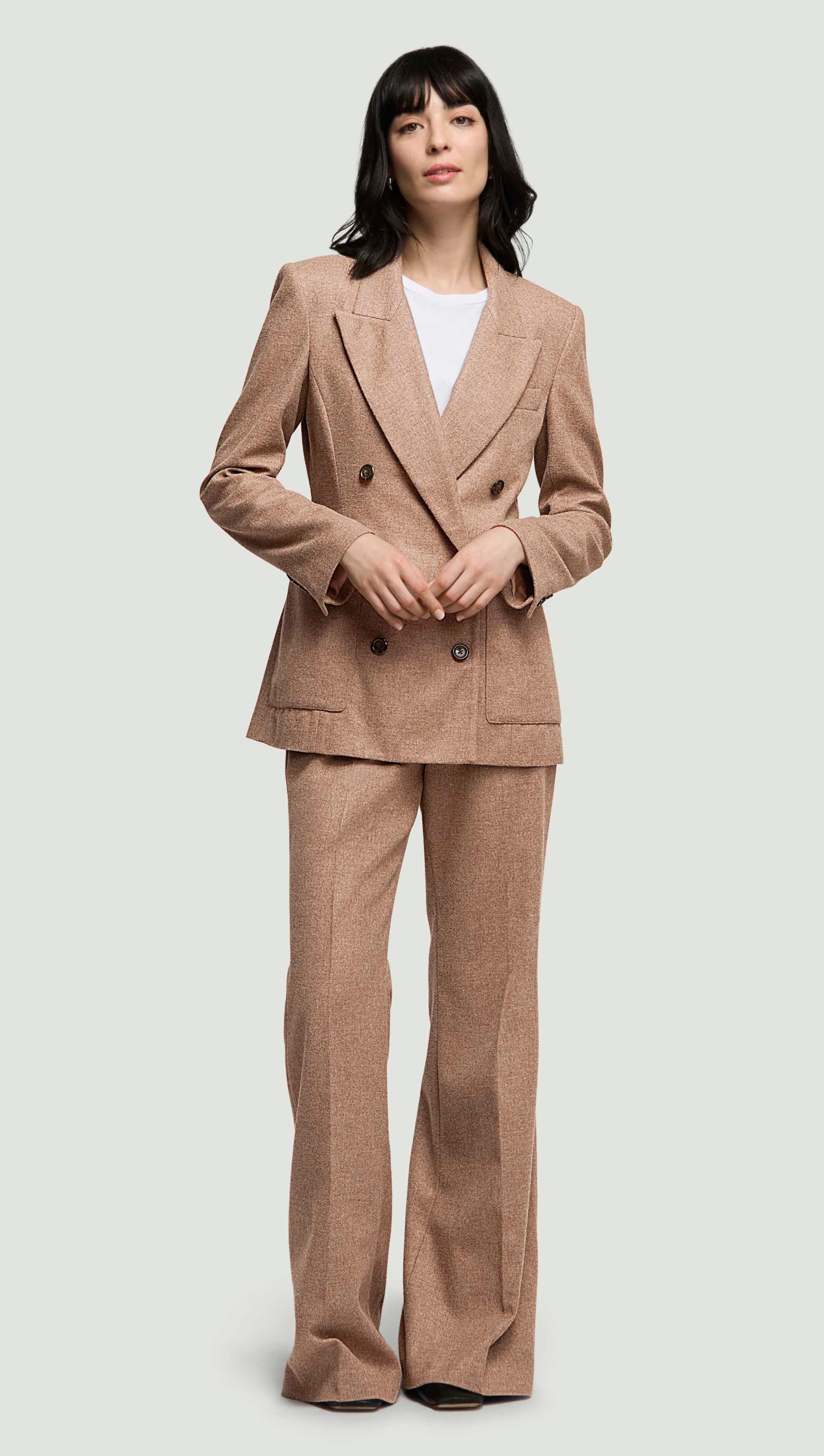 Unlined Chelsea Blazer in Double-Faced Wool | Oat - Image 4