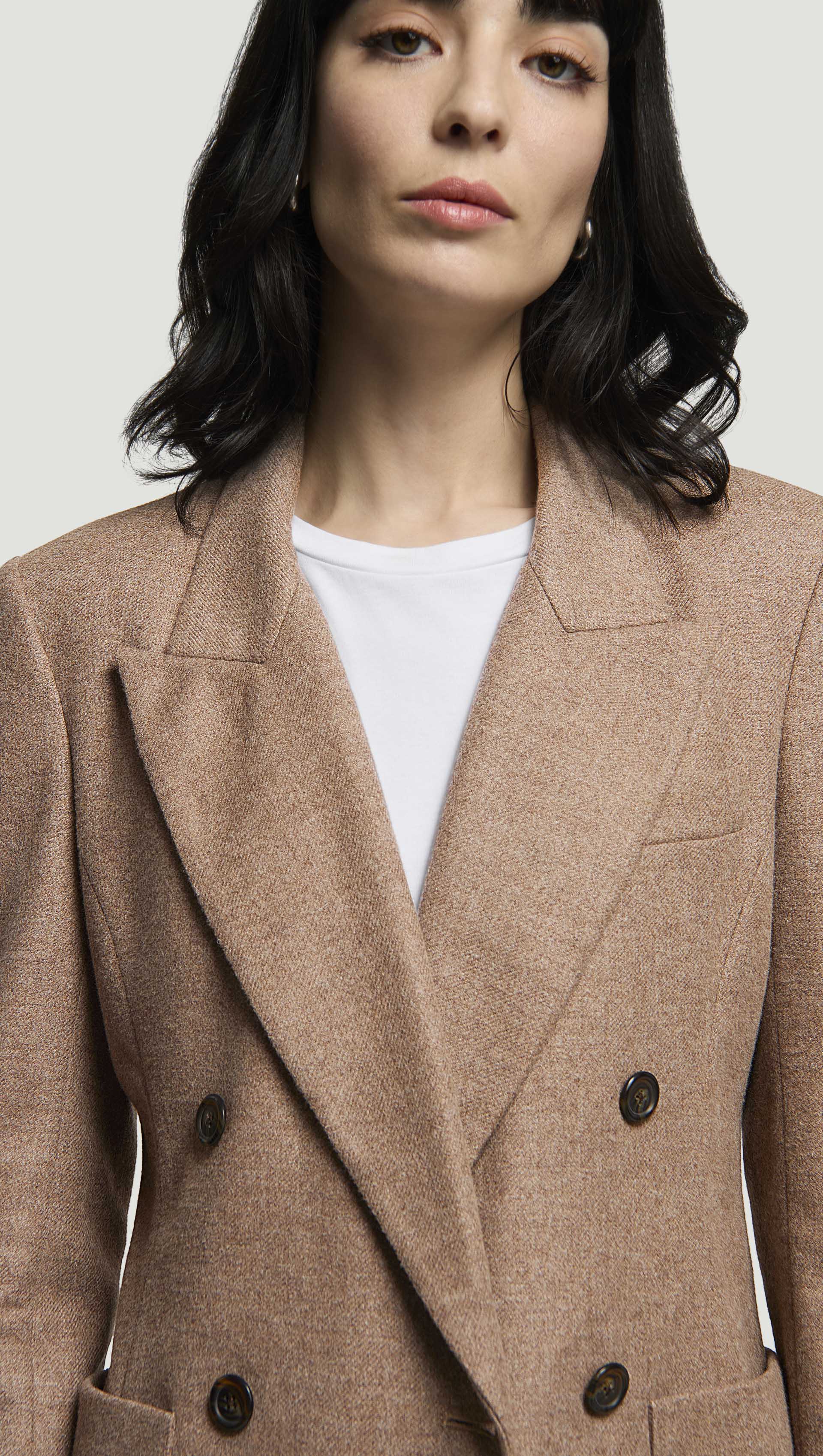 Unlined Chelsea Blazer in Double-Faced Wool | Oat - Image 5