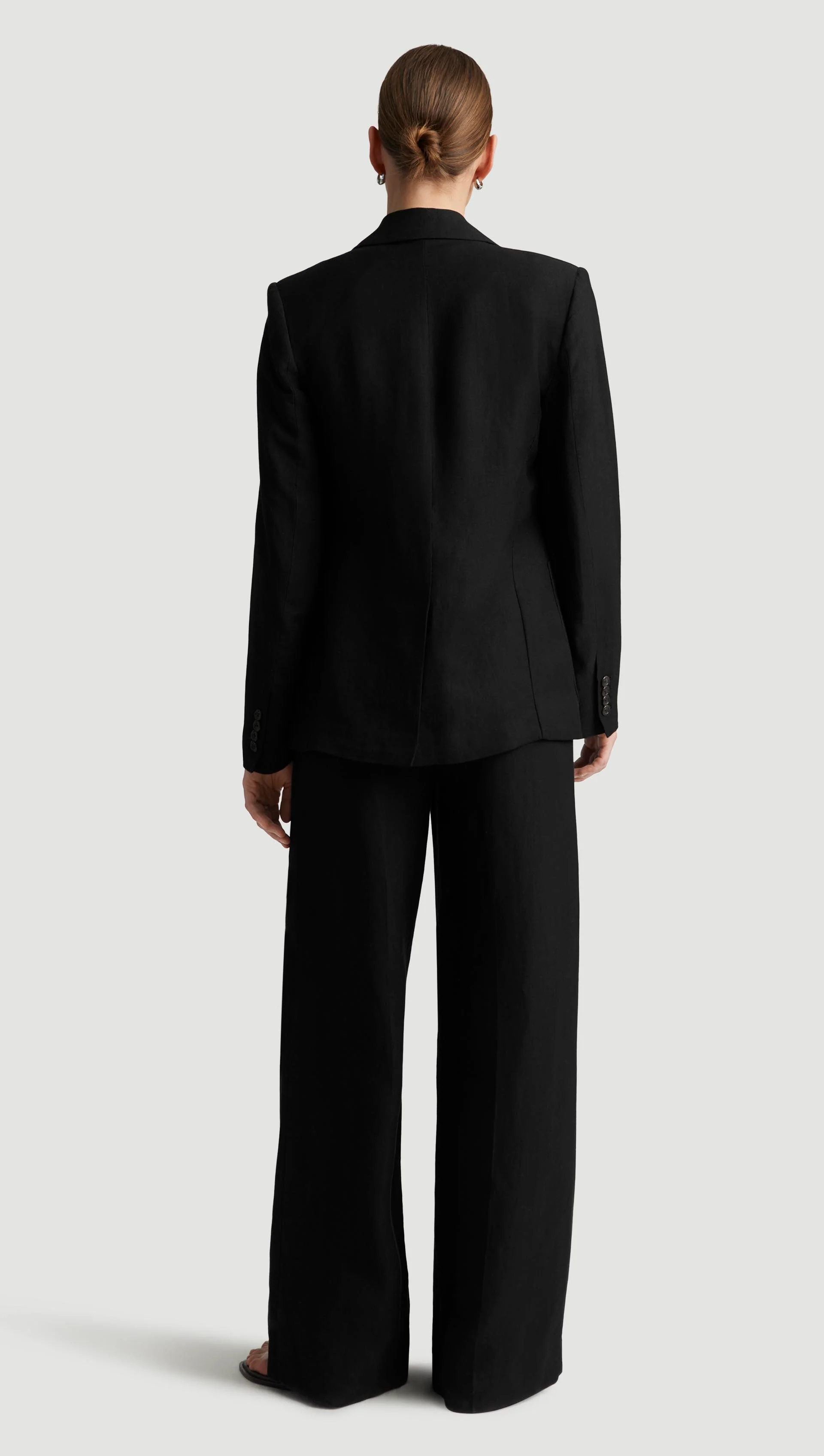 Unlined Weekend Blazer in Viscose Linen Twill | Black - Image 5
